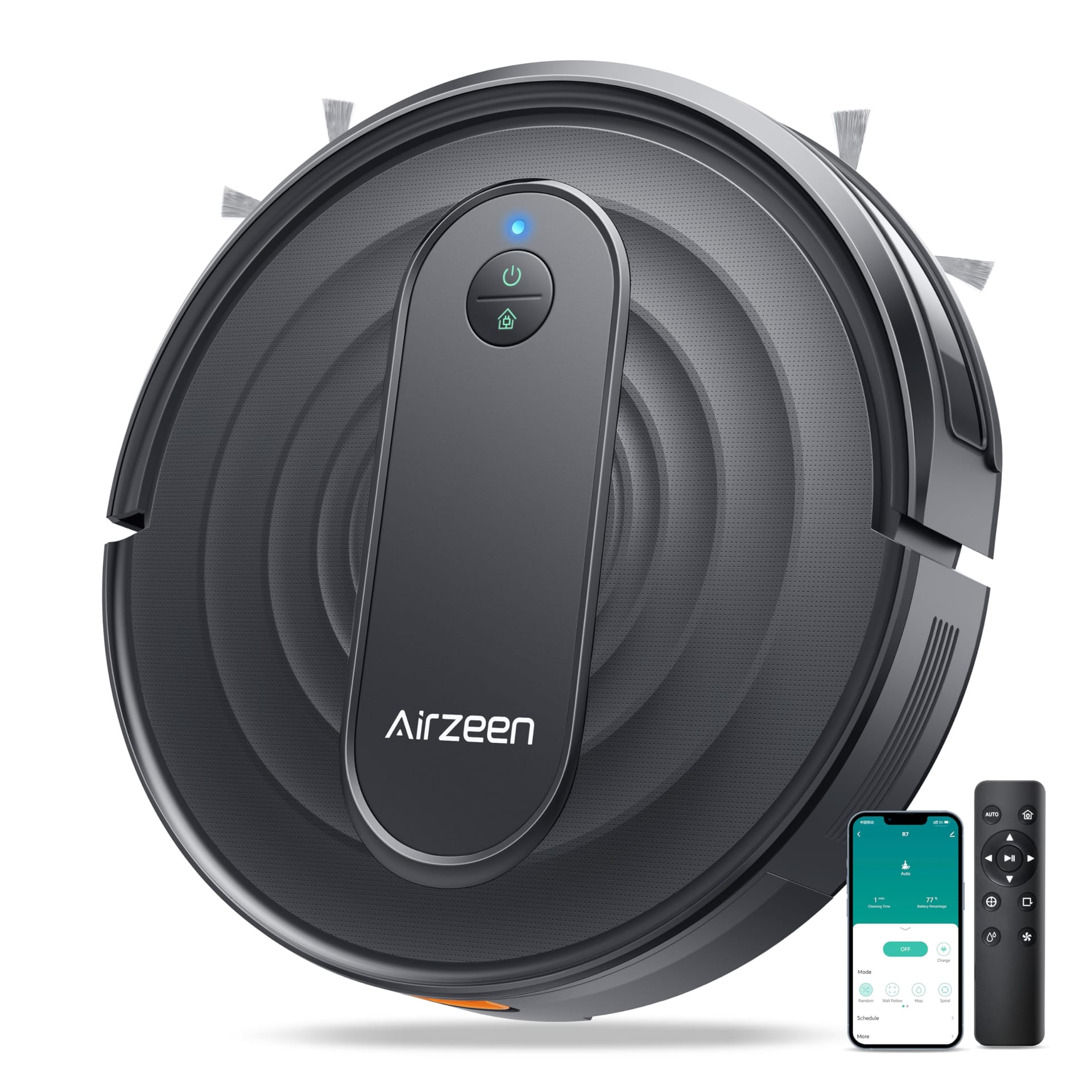 Airzeen R7 Robot Vacuum Cleaner with 3000Pa Suction, Personalized Cleaning Settings, Carpet Booster | App/Alexa Control