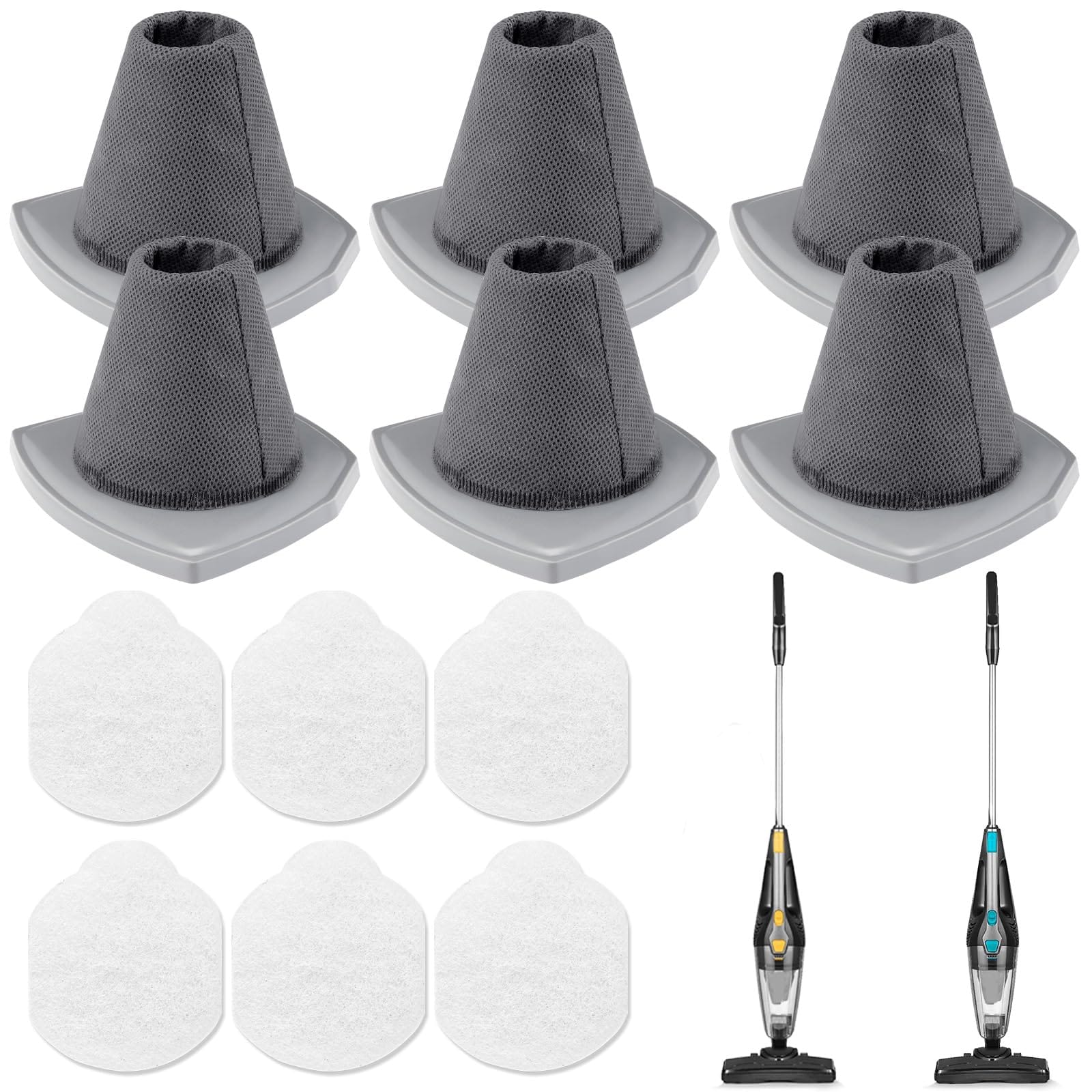 Vacuum Filter Set for Eureka NES215A/NES210/NES212/NES215 Blaze Stick Vacuum - 6 Pack Filters & 6 Pack Pre-Motor Filters