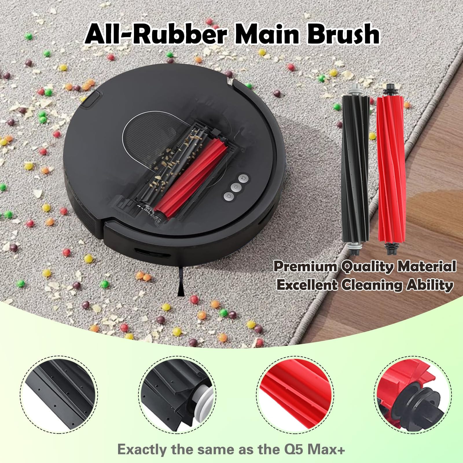 15-Piece Accessories Kit Replacement Compatible With Roborock Q5 Max+ / Q5 Duoroller+ Robot Vacuum, Dual Main Brush, Side Brush, Hepa Filter, Dust Bags, Cleaning Brush, Screwdriver - Review Image 4