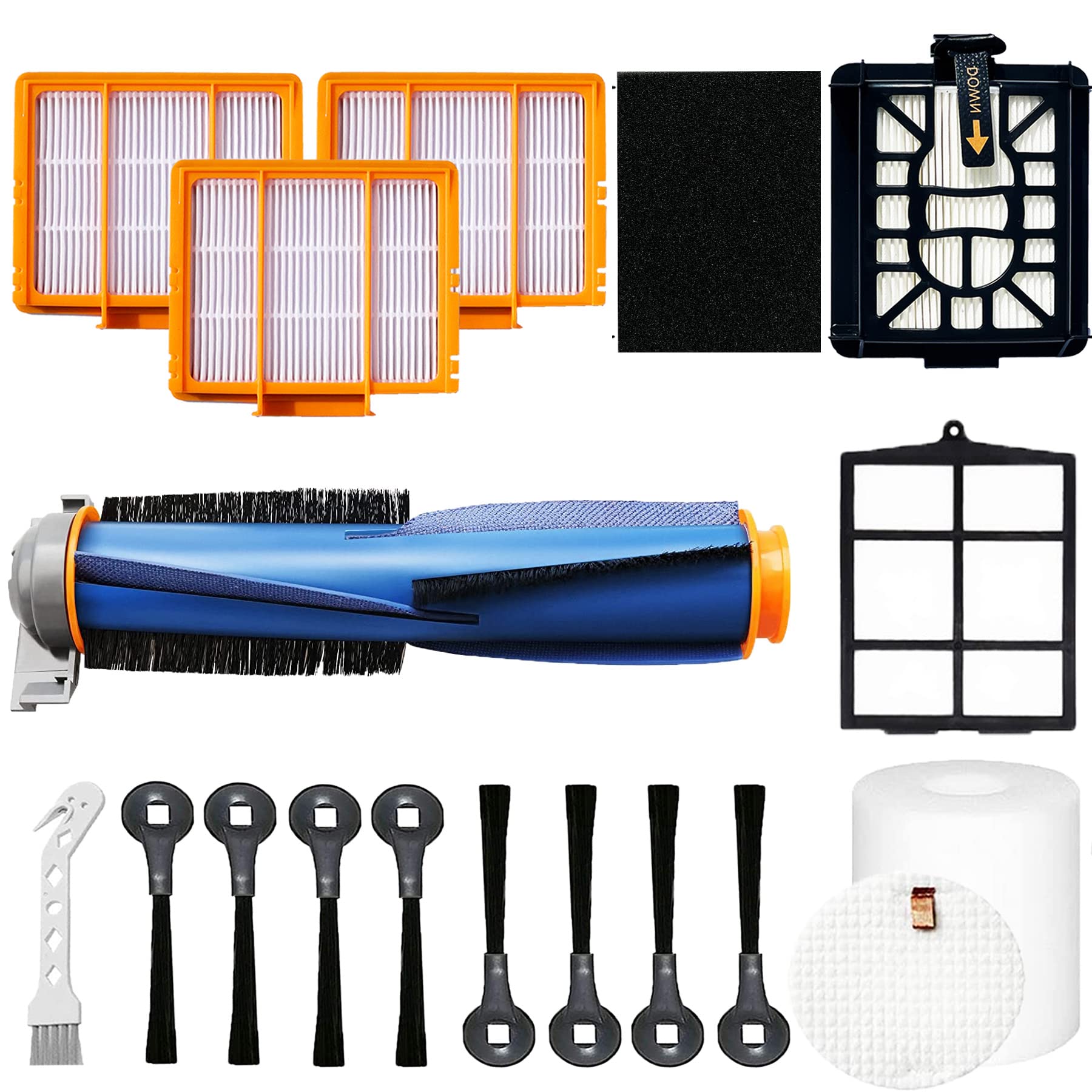 Replacement Parts for Shark AI AV2501S AV2501AE RV2502AE RV2520AOUS AV2510AOUS AV2511AE RV2610WA AV2610WA Accessories Kit with Main Brush, Filters, Foam Filters, Primary Filter, Side Brushes - Compatible with Shark Pet Hair Vacuum