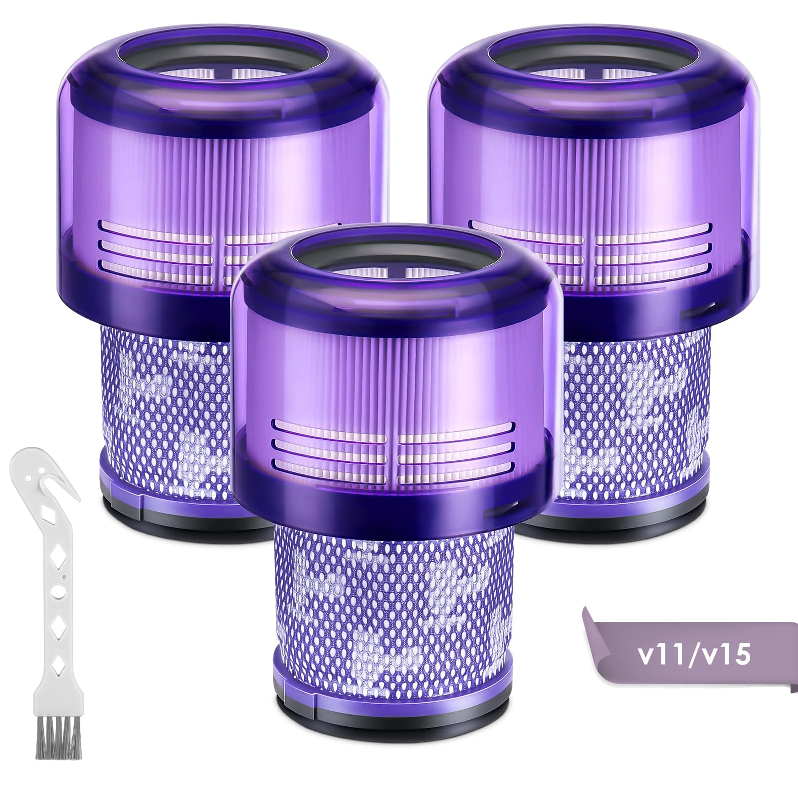 3 Pack Upgraded V11 Replacement HEPA Vacuum Filters for Dyson V11 Cordless Vacuums
