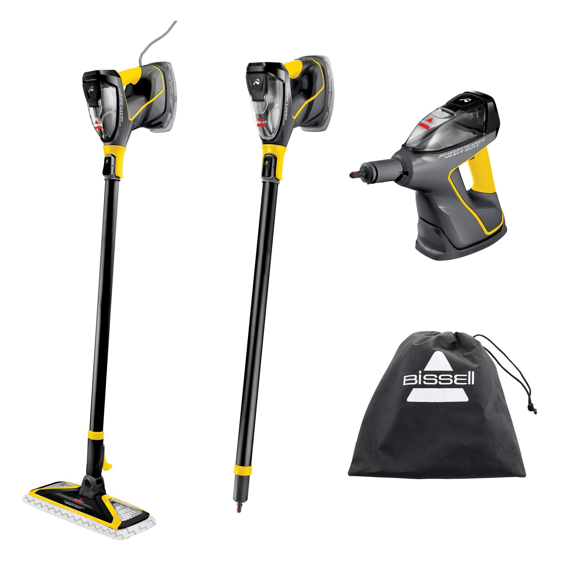 Bissell Power Steamer Heavy Duty 3-In-1 Steam Mop and Handheld Steamshot for Indoor and Outdoor Cleaning - Black (2685A)