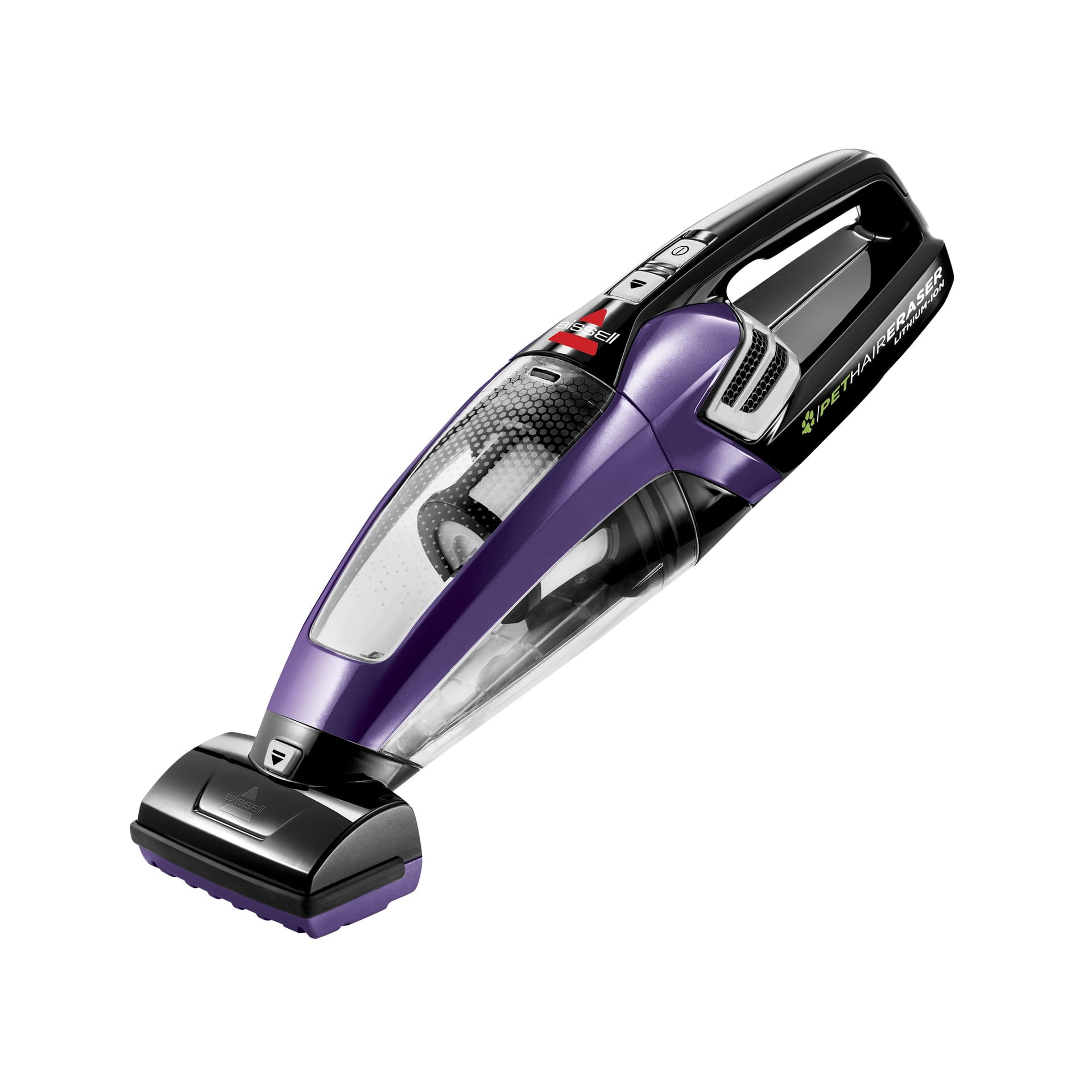 Purple Bissell Pet Hair Eraser Cordless Hand Vacuum with Motorized Brush Tool