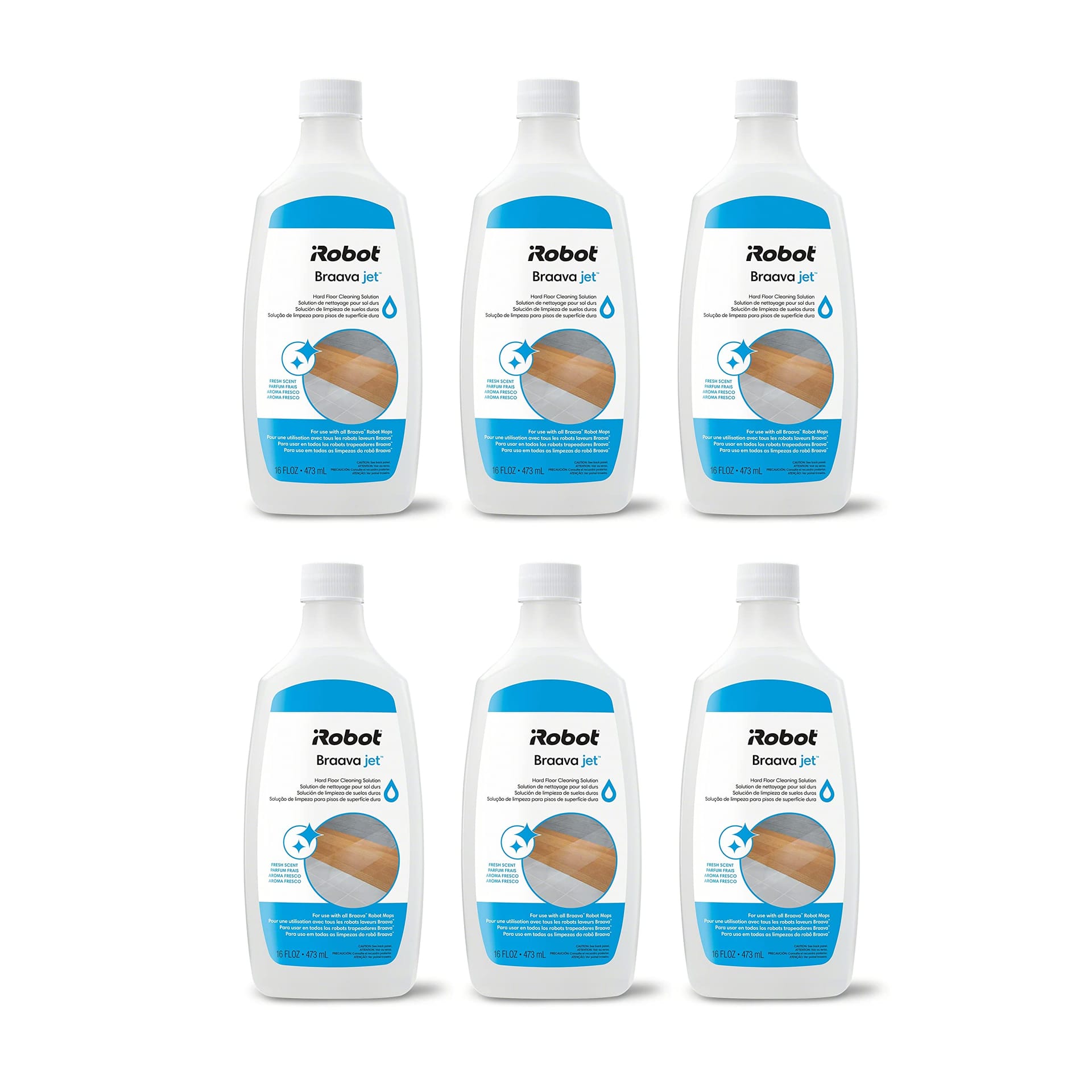 iRobot Authentic Hard Floor Cleaner Concentrate Solution for Roomba Combo i5, i5+, J5, J5+, J7+, J9+ and Braava Jet 240, M6 (6 Pack)