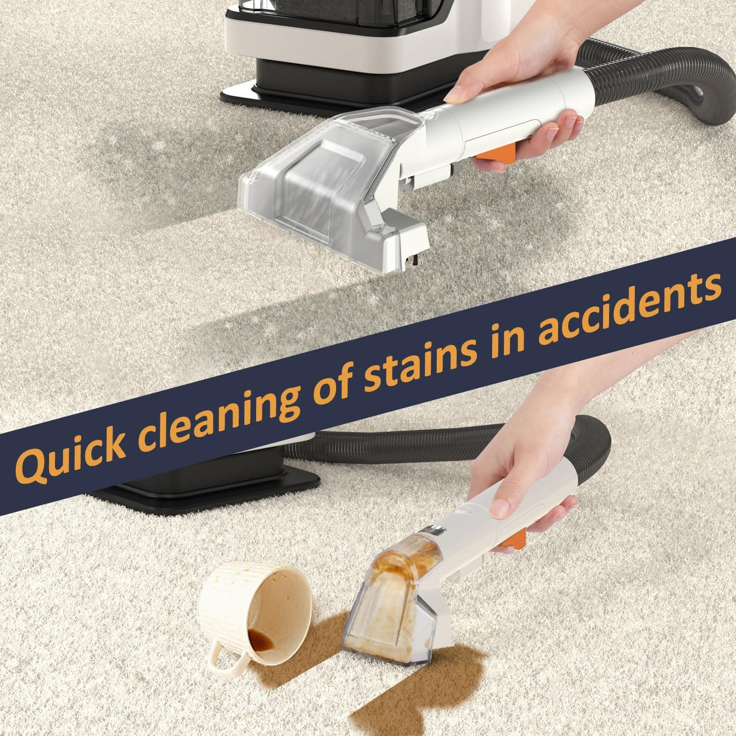 Portable Carpet & Upholstery Spot Cleaner with Powerful Suction for Deep Stain Cleaning - Review Image 4