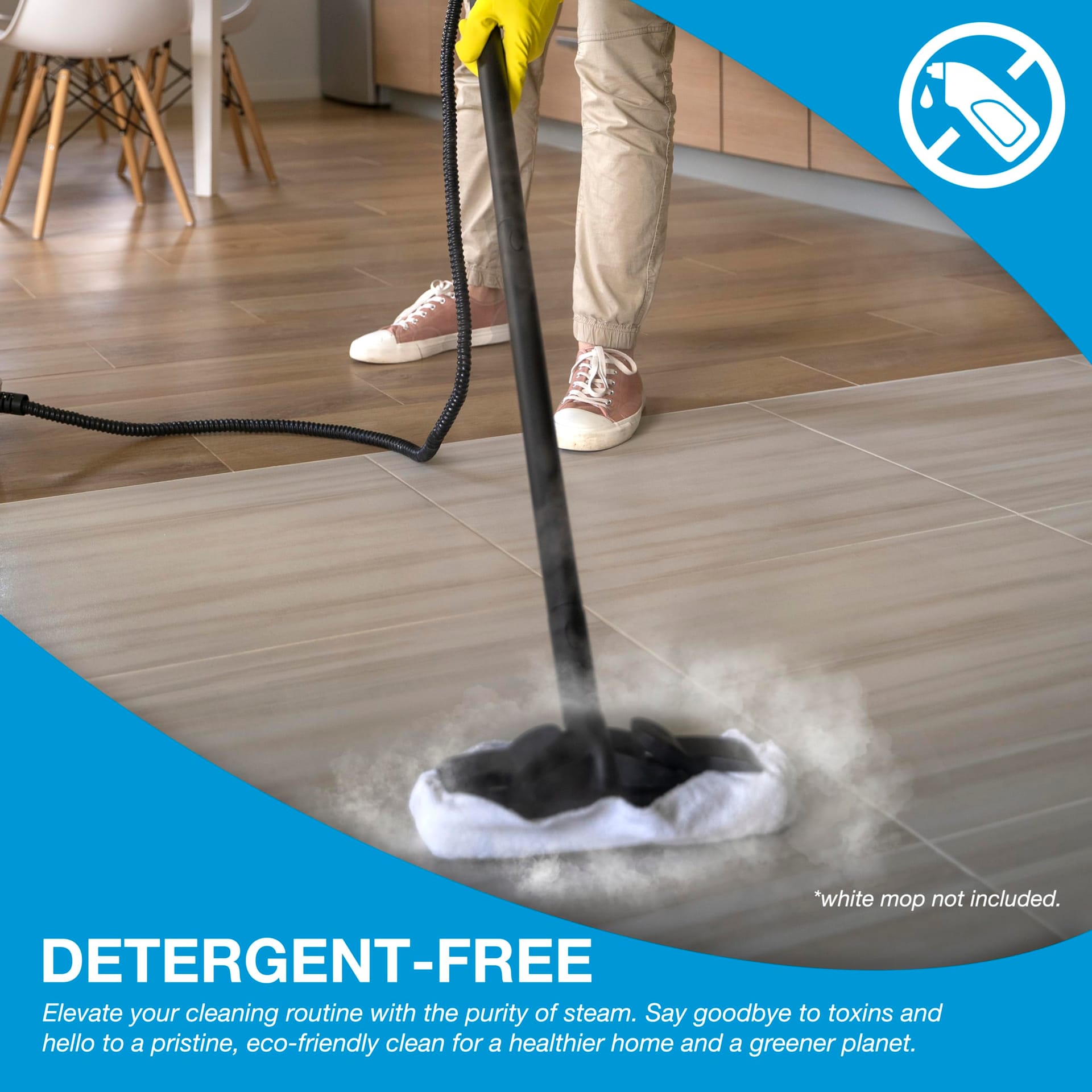 Multipurpose Steam Cleaner with 18 Accessories - Portable Steamer for Floor, Carpet, Kitchen, Bathroom, Tile & Window, Couch, Car - Chemical-Free Cleaning and Wallpaper Removal - Review Image 3