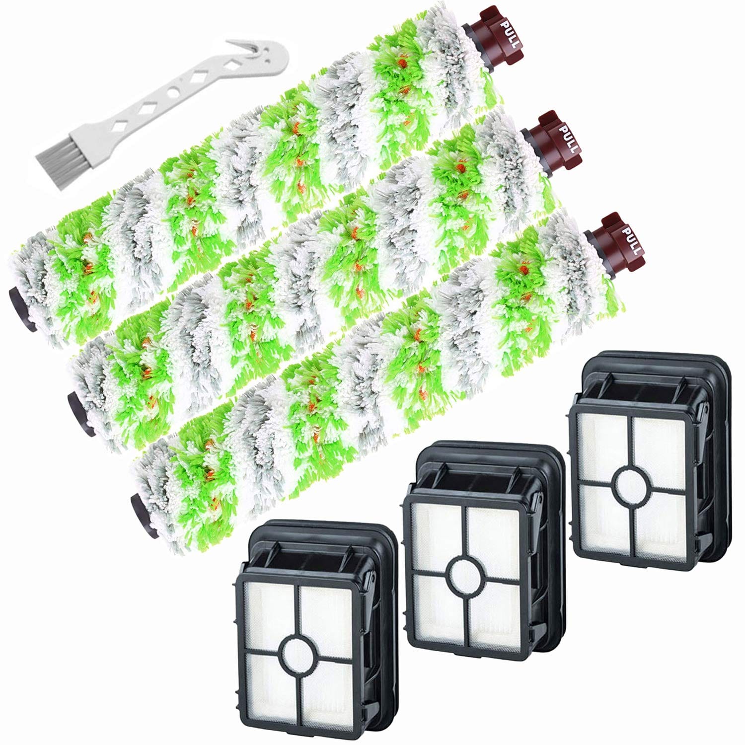 Replacement Parts for Bissell Crosswave Pet Pro 2306A & 1785 Series - 3 Pack Multi-Surface Pet Pro Brush Rolls & Vacuum Filters