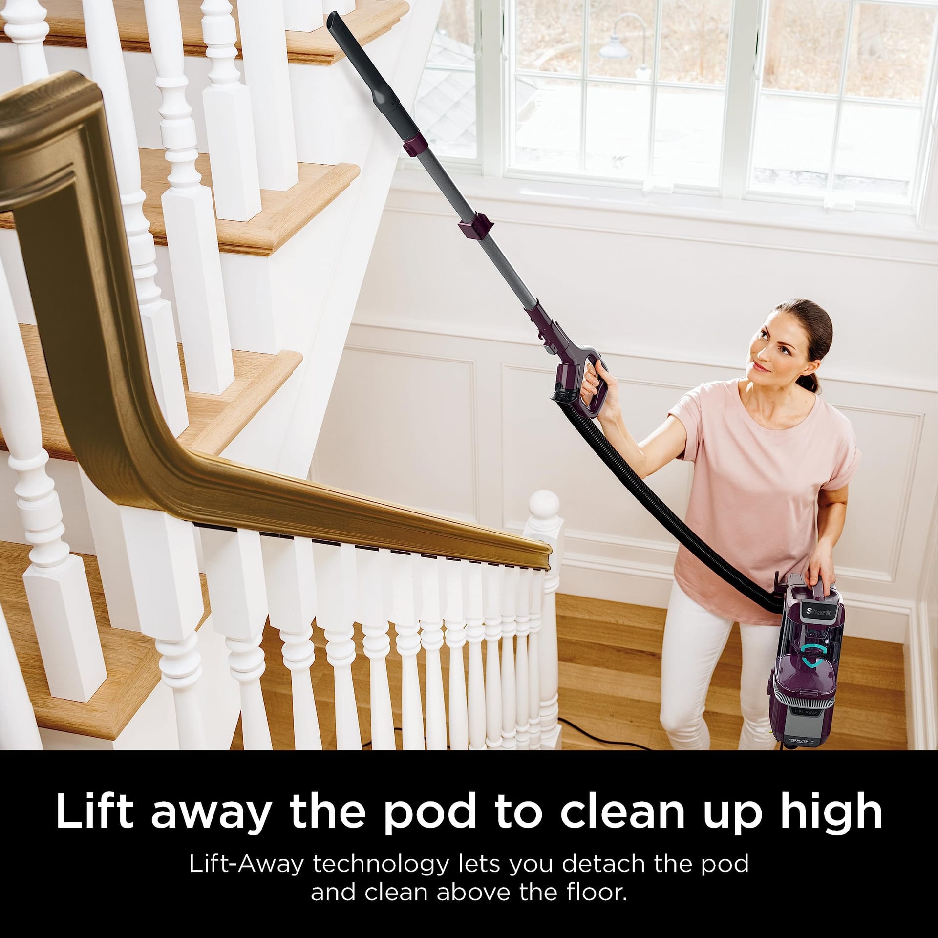 Lightweight Shark LA702 Rotator Pet Lift-Away Adv Upright Vacuum with Duoclean Powerfins Hairpro & Odor Neutralizer Technology, Wine Purple, HEPA Filter - Review Image 3