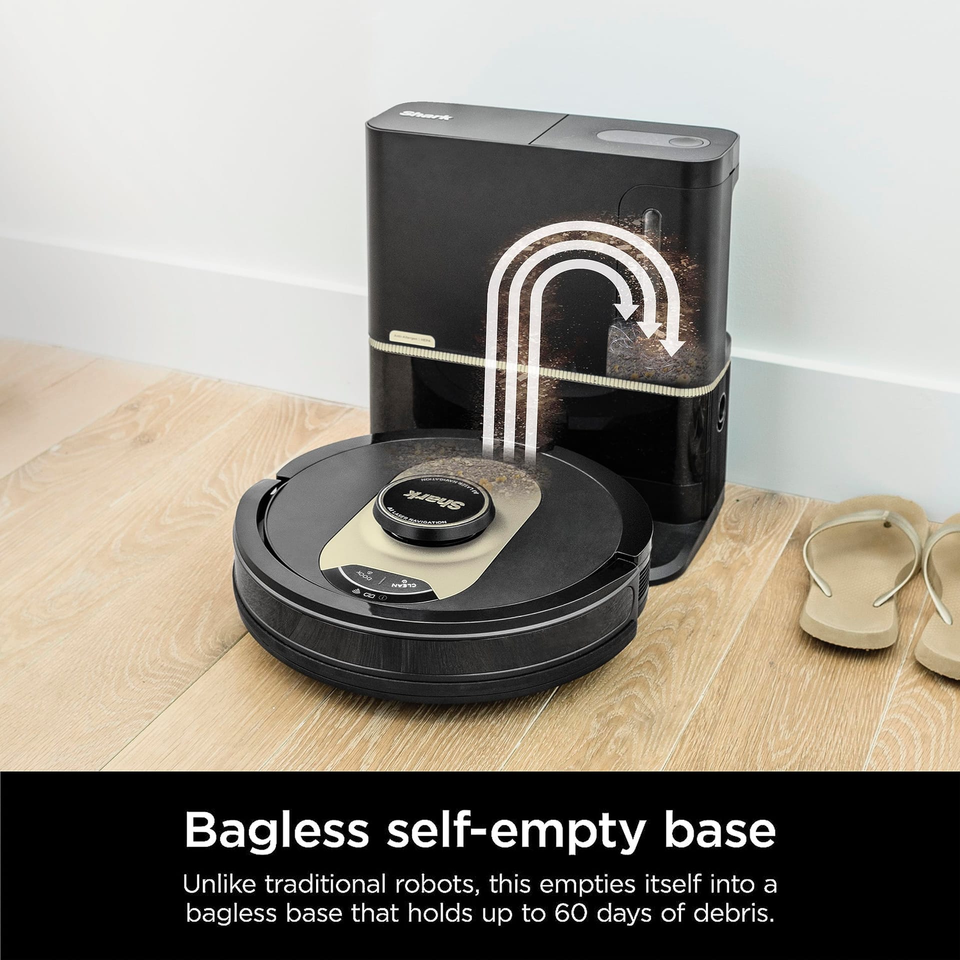 Powerful Shark AI Robot Vacuum with XL HEPA Self-Empty Base, Bagless, 60-Day Capacity, LiDAR Navigation, Perfect for Pet Hair, Wi-Fi Connected - Black - Review Image 3