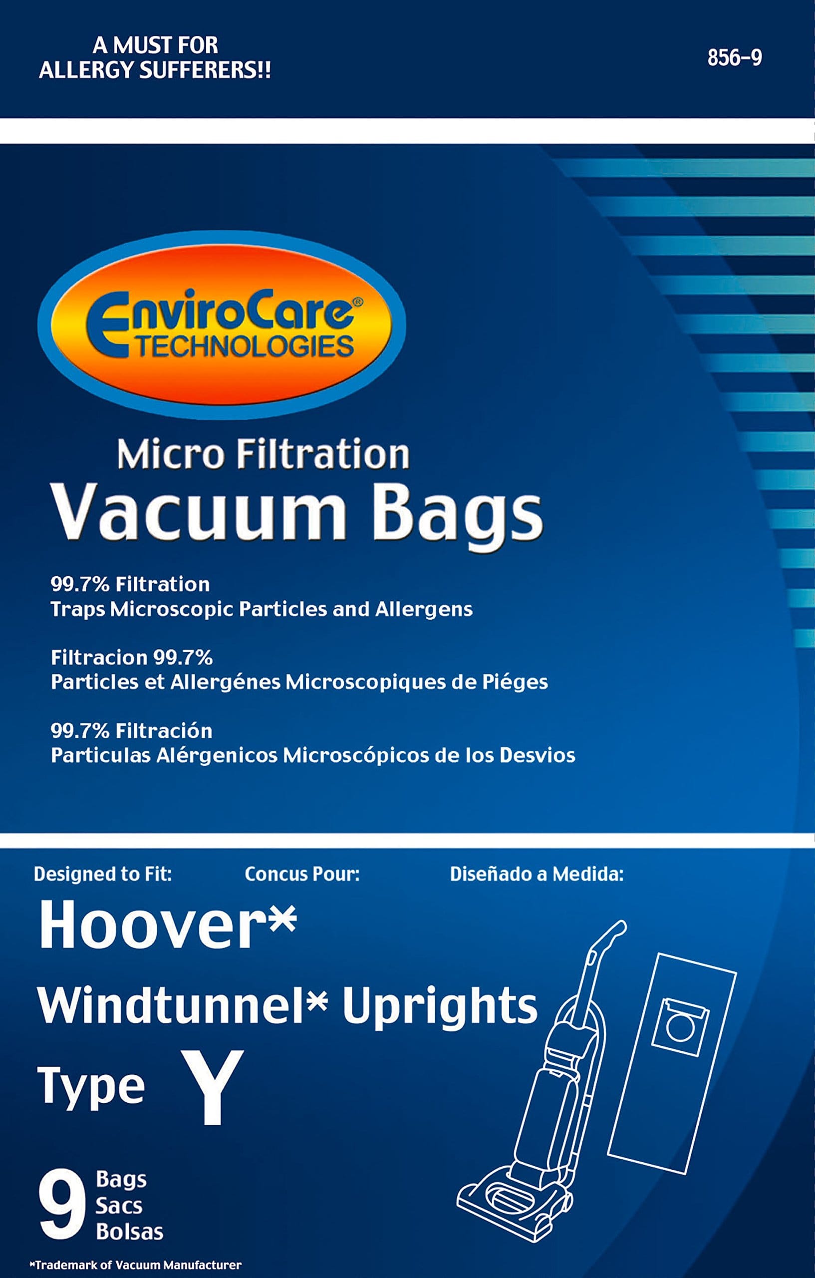 Envirocare Replacement Micro Filtration Vacuum Bags for Hoover Windtunnel Upright Type Y (9 Pack) - Review Image 4