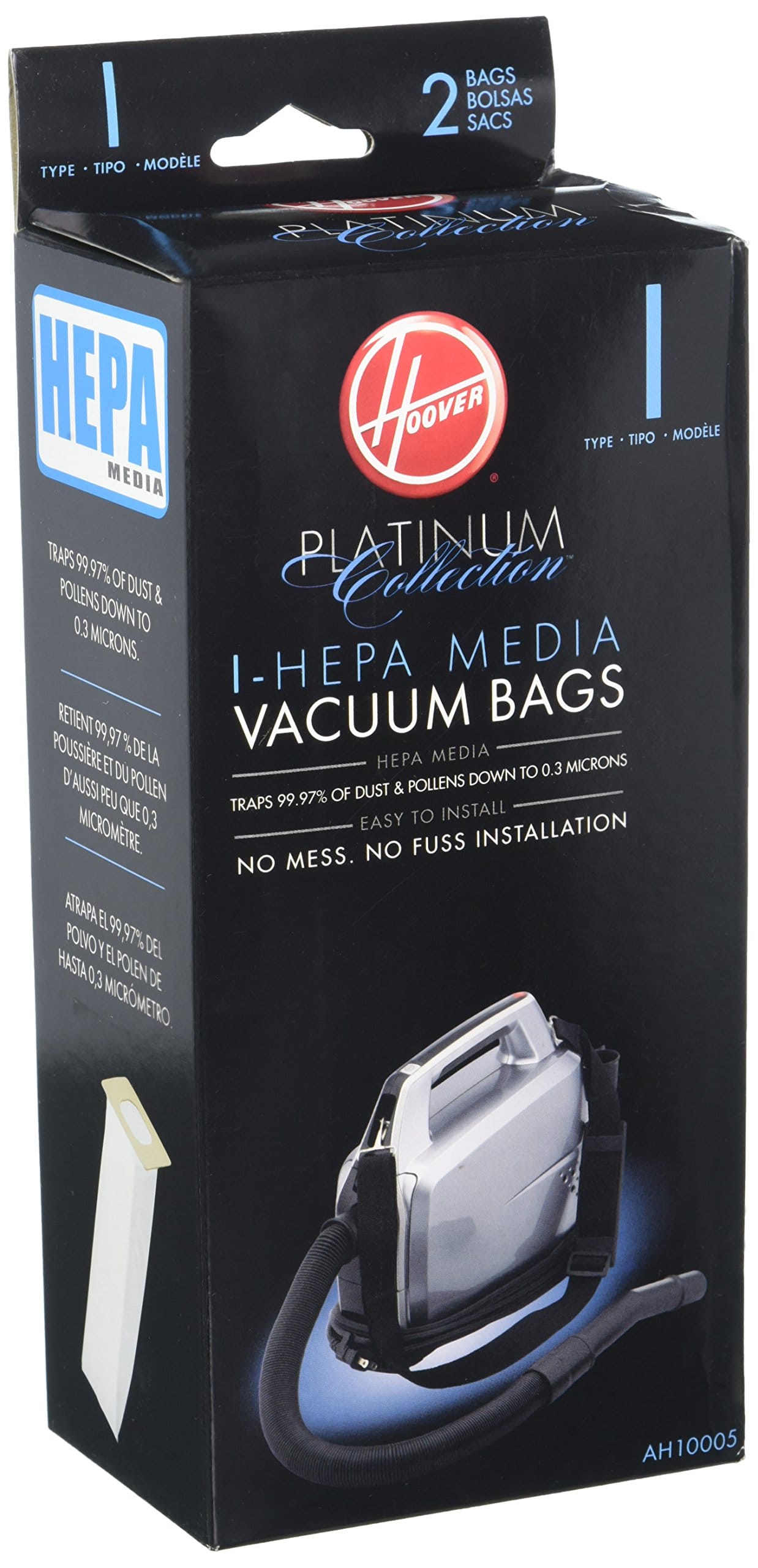Hoover Platinum Collection Type I HEPA Bag (2-Pack) for UH30010COM Canister Vacuum Cleaner