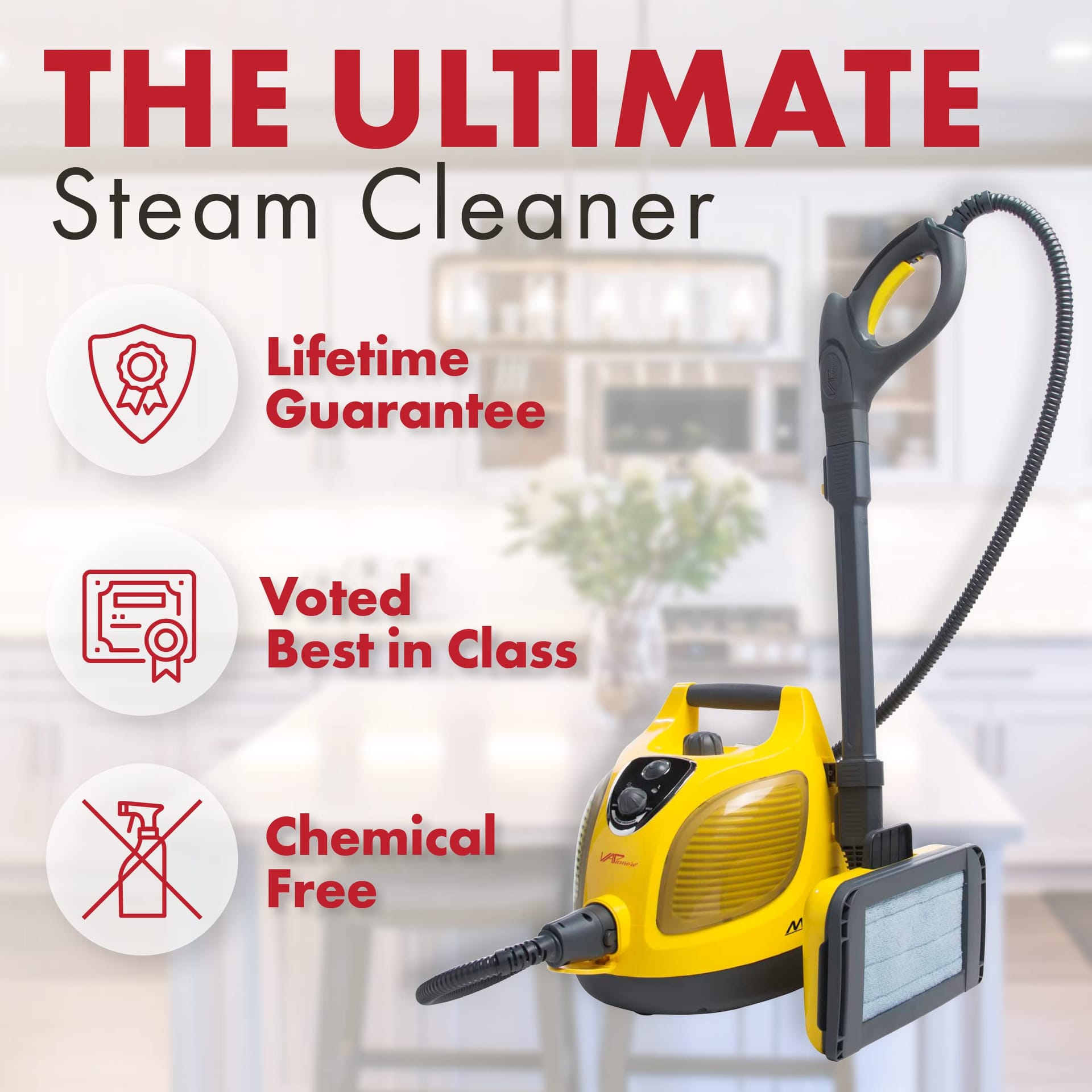 Professional-Grade Vapamore Mr-100 Primo Steam Cleaner with 20 Attachments - Turbo Pet Tool Included - Review Image 2