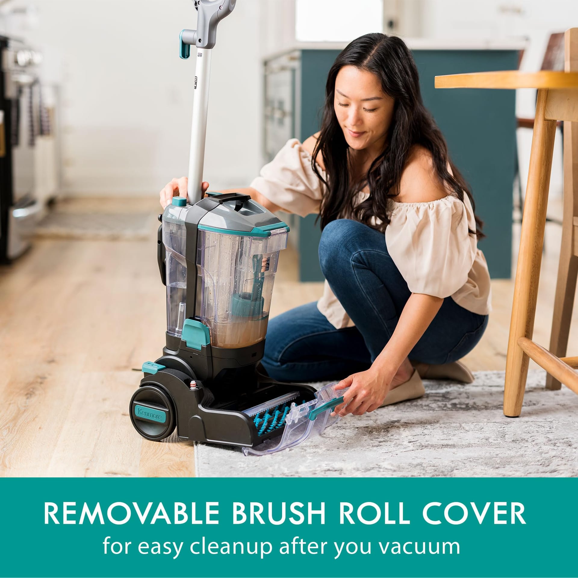 Professional Portable Pet Carpet Cleaner with Dual Brush Rolls, 3.2L Clean Tank, 1.4L Dirty Tank, 25ft Cord Length, and Accessories - Review Image 5