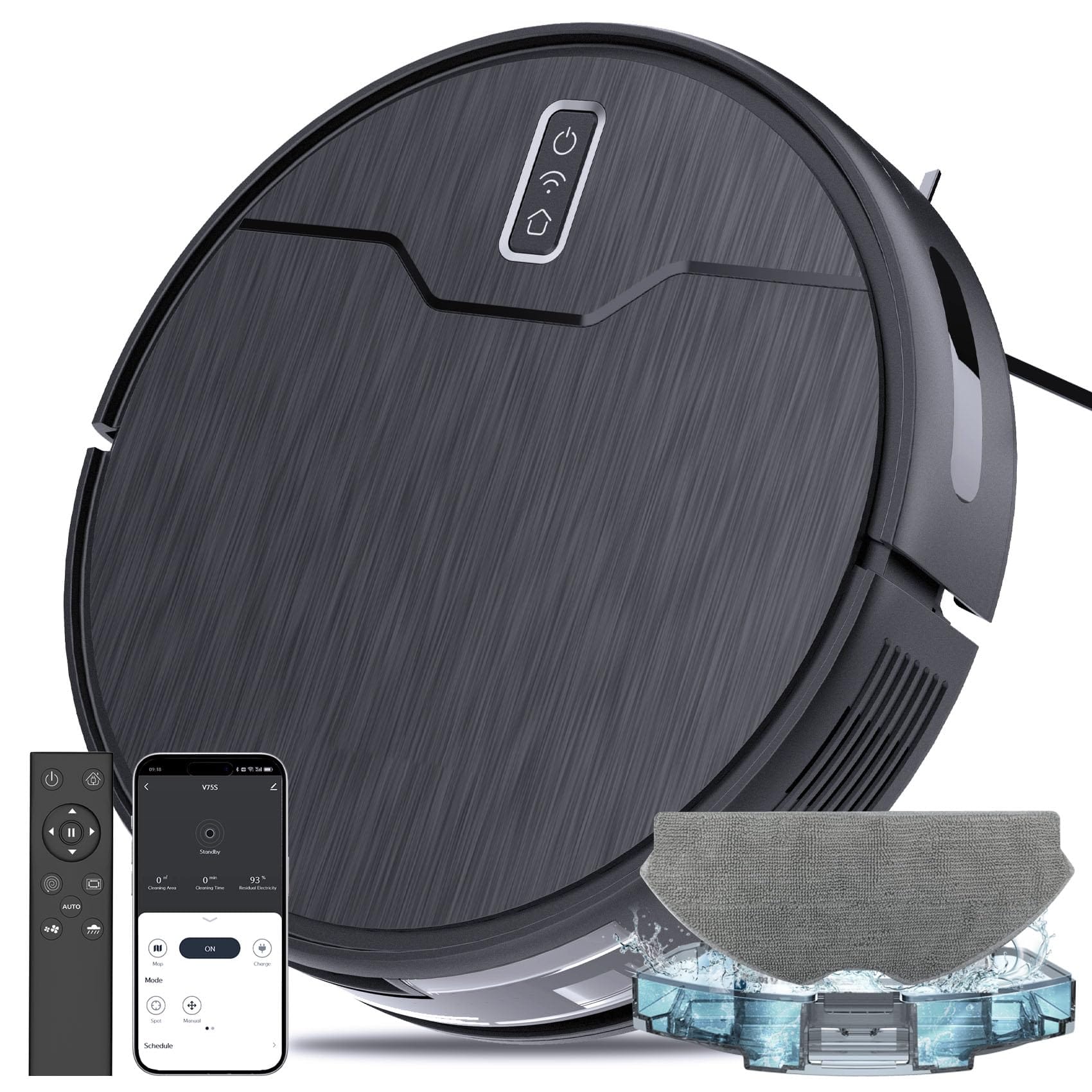 Betboyles 3-in-1 Robot Vacuum and Mop Cleaner with HEPA Filter, Smart Navigation, Self-Charging, WiFi/App/Alexa, Ideal for Hard Floors, Carpet, Pet Hair