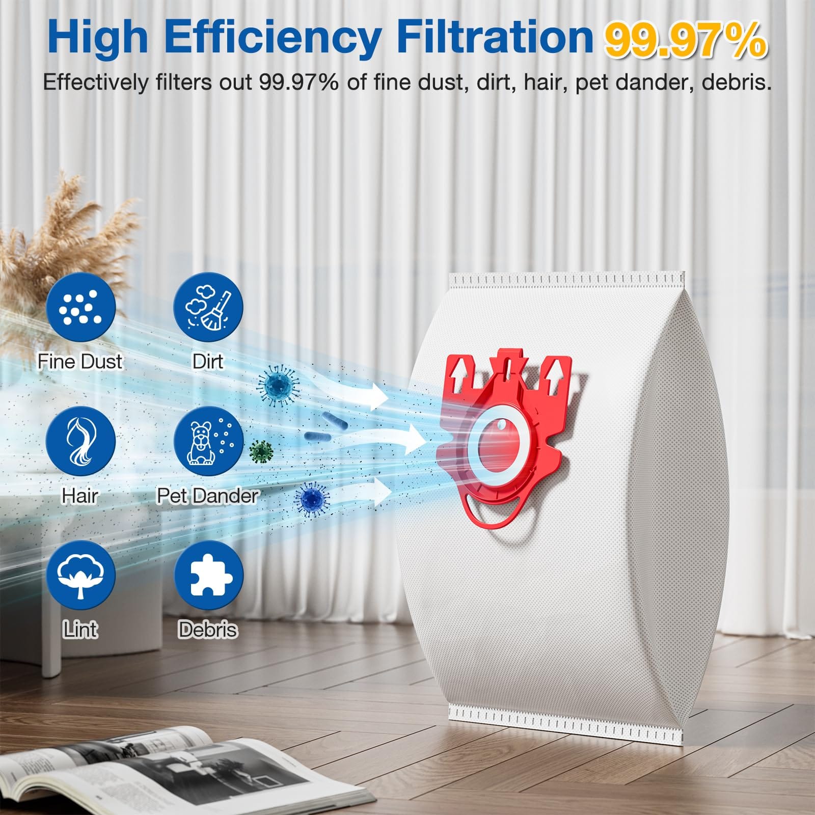 20 Pack 3D Airclean FJM Vacuum Cleaner Bags for Miele FJM Compatible Models, Replaces Part 10123220 - Review Image 4