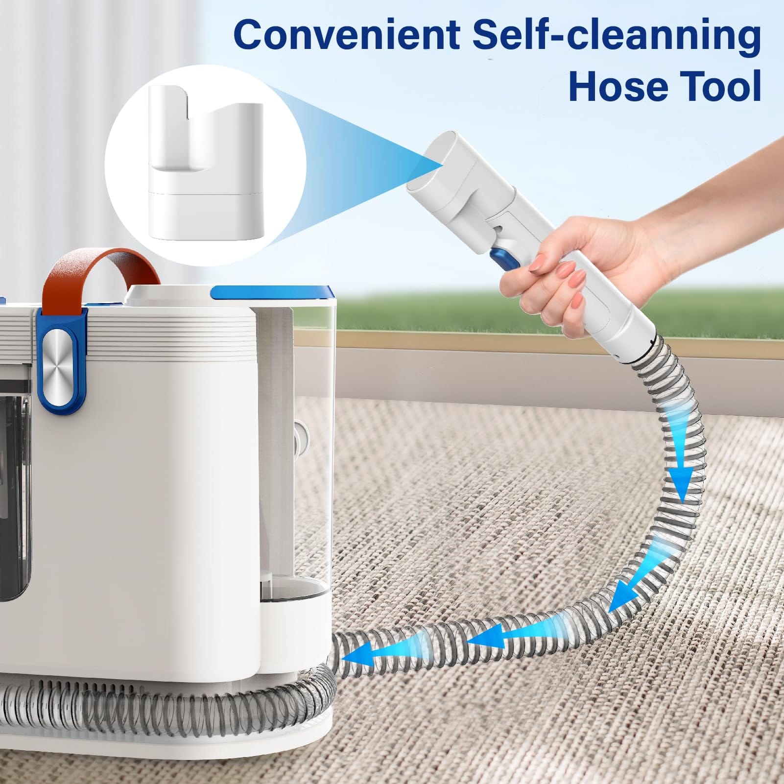 Portable Carpet Upholstery Cleaner Machine with Powerful Suction and Dual Water Tank - Review Image 5