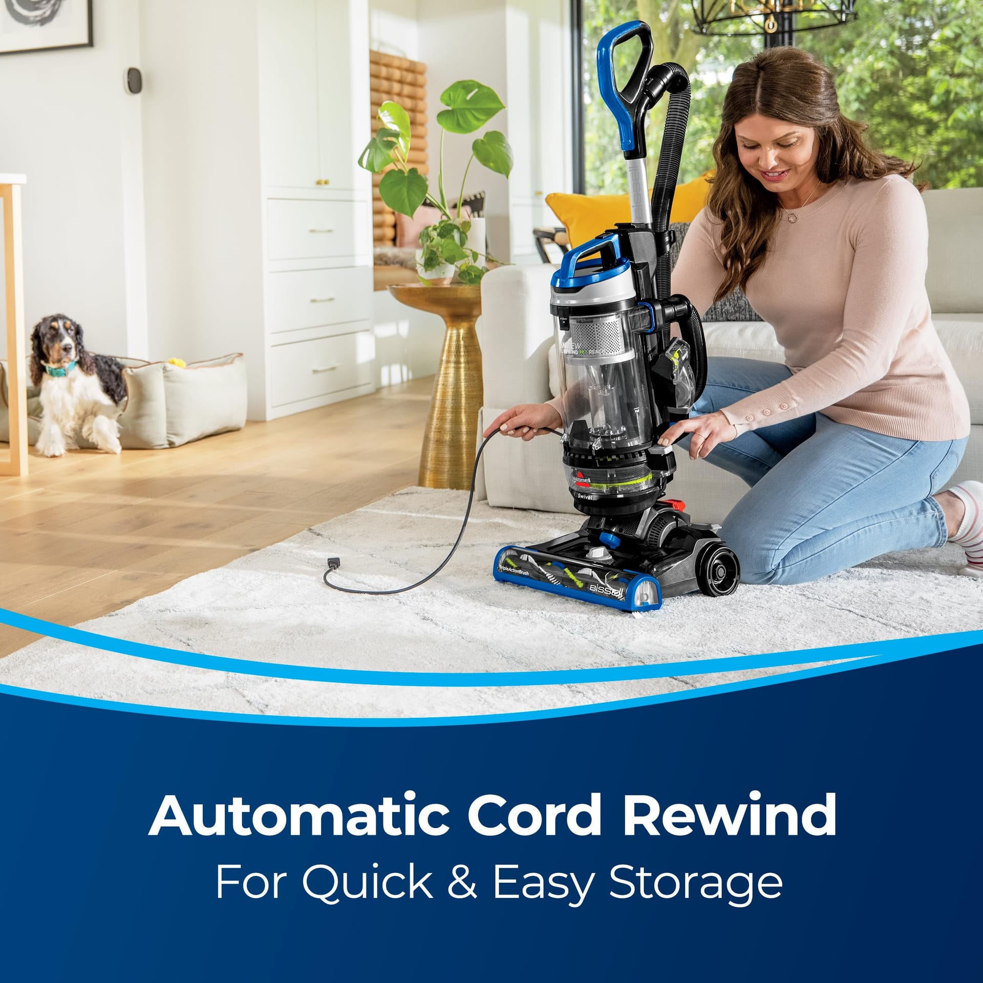Bissell Cleanview Swivel Rewind Pet Reach Vacuum Cleaner with Automatic Cord Rewind and Quick Release Wand - Review Image 4