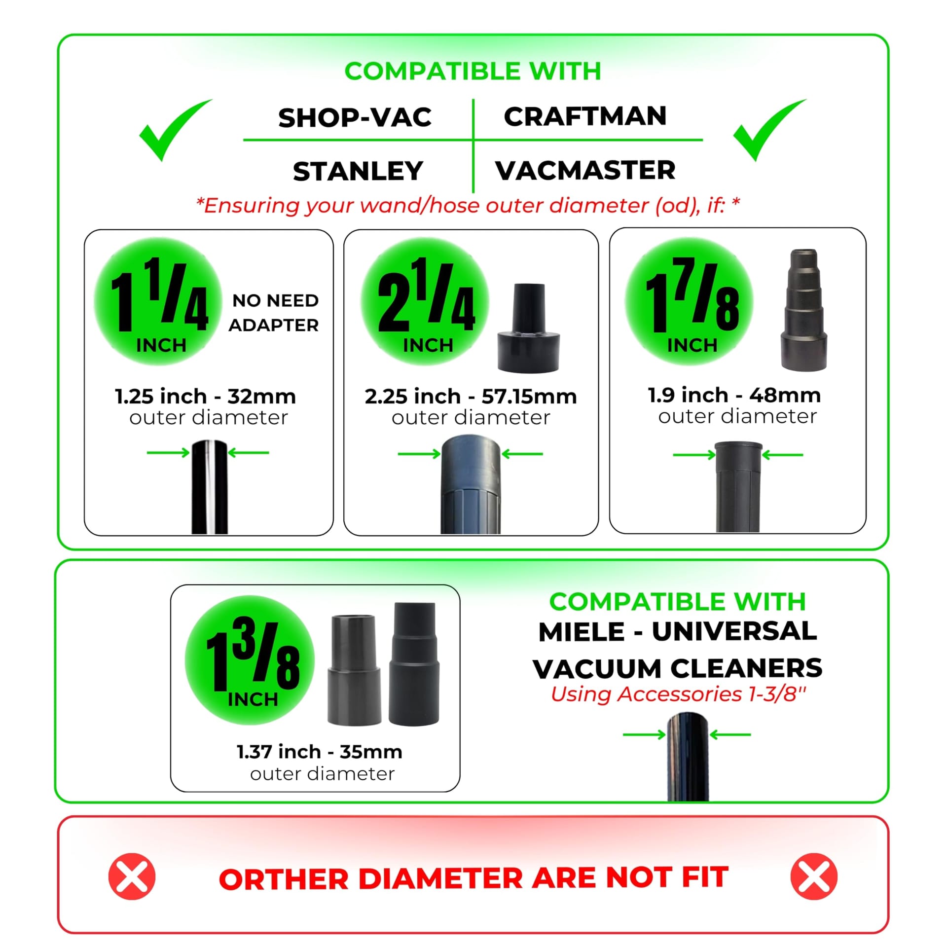 Universal Vacuum Attachment Kit with Hardwood Floor Brush Head & Crevice Tool - Shop-Vac Accessories & Dryer Vent Cleaner - Review Image 3
