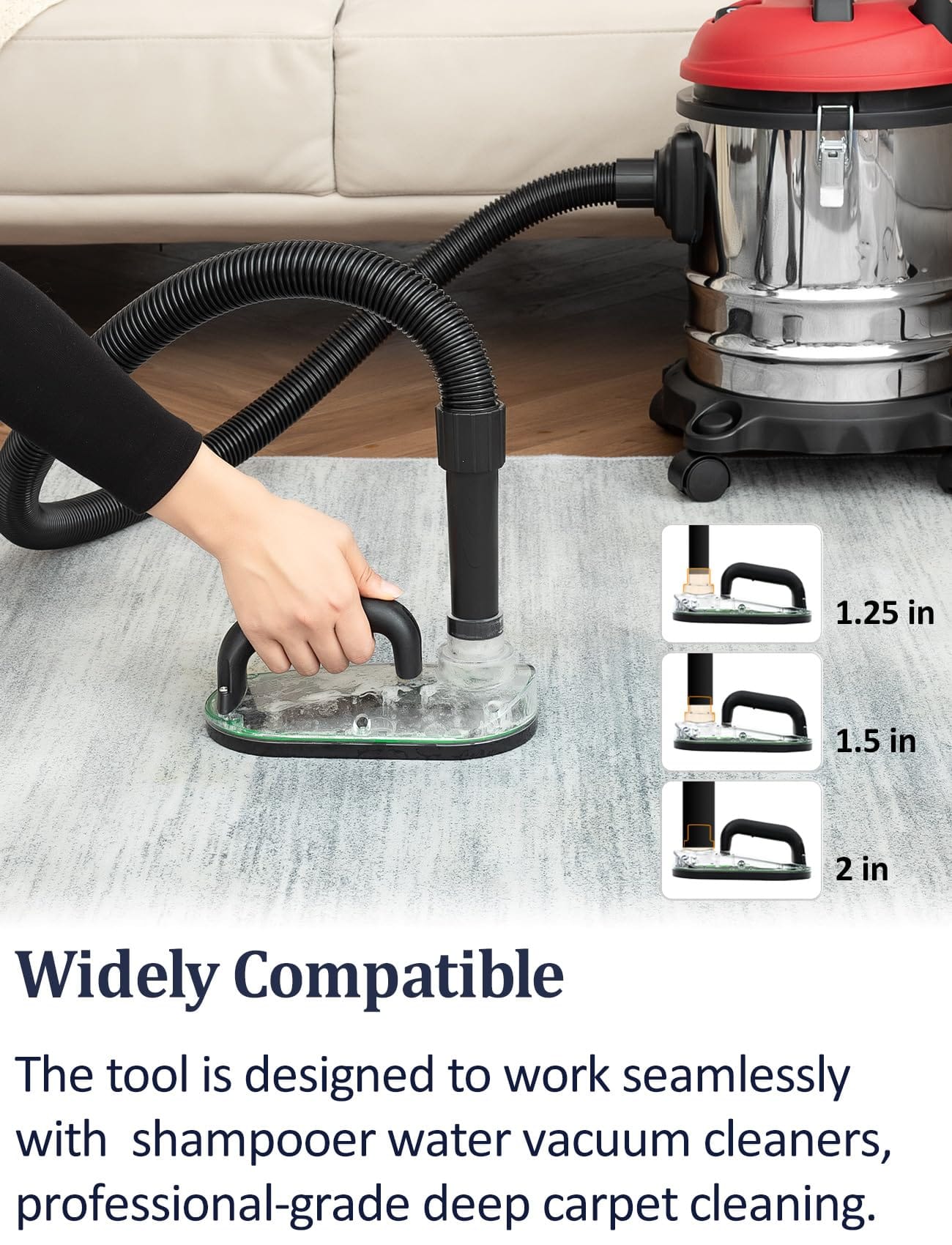Nekuma Handheld Sub Surface Carpet Extractor Cleaner With Stain Remover Tool Attachments - Compatible with Water Wet Dry HEPA Filter Vacuums - Review Image 3