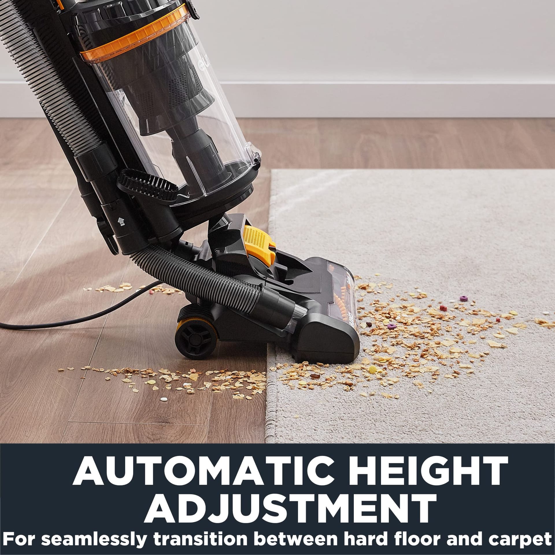 Eureka Maxswivel Pro NEU350 Upright Vacuum Cleaner - Powerful Bagless Pet Vacuum for Carpets & Hard Floors, Lightweight Yellow - Review Image 3