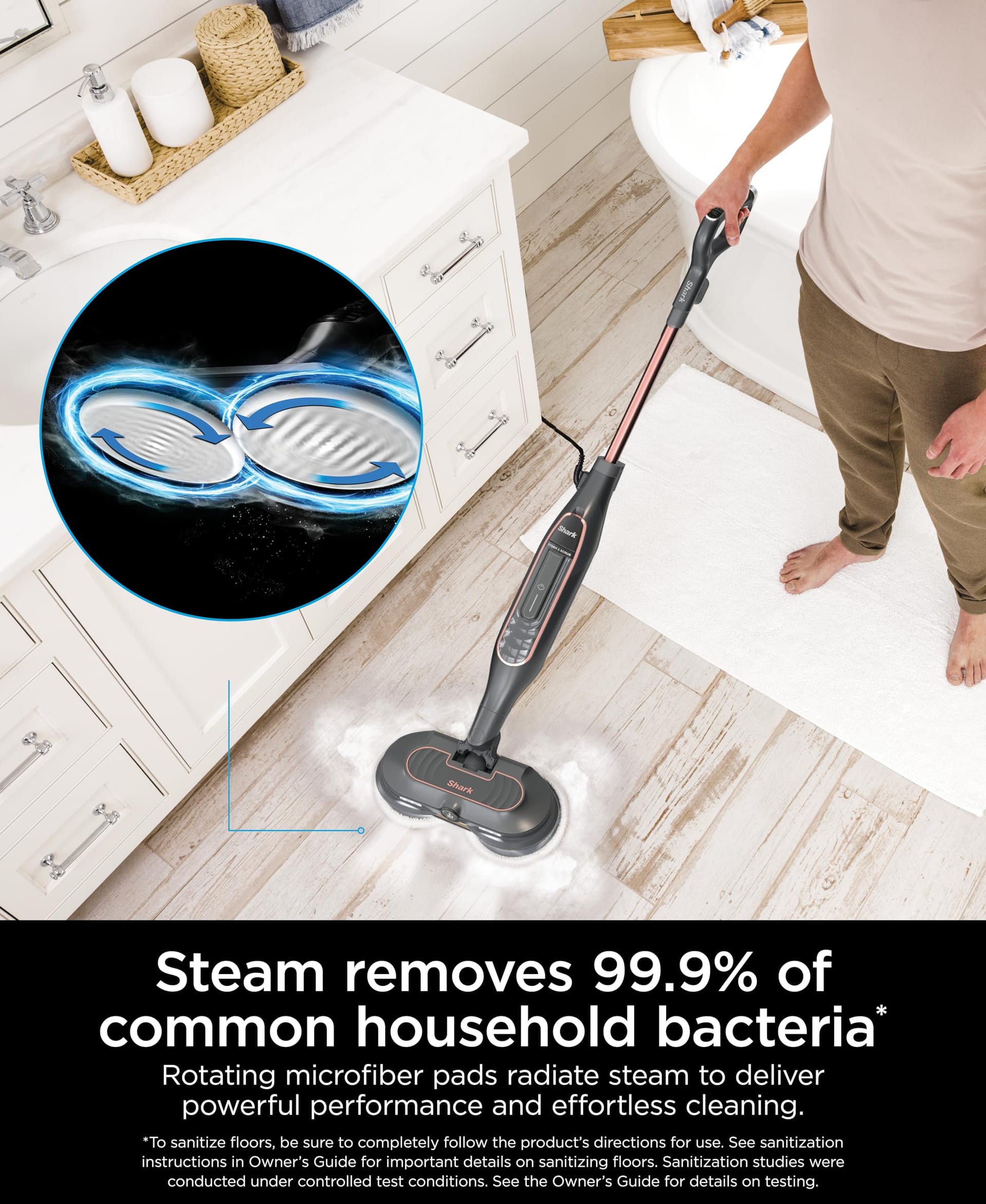 Shark S7201 Steam & Scrub Hard Floor Steam Mop with Steam Blaster Technology & LED Headlights - Review Image 3
