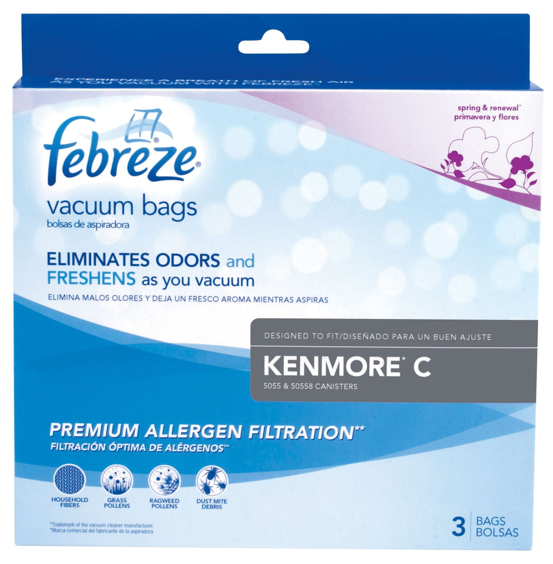 Bissell Kenmore C Vacuum Bags 3-Pack with Pre Motor Filter, Compatible with Kenmore, Progressive, Intuition Canisters