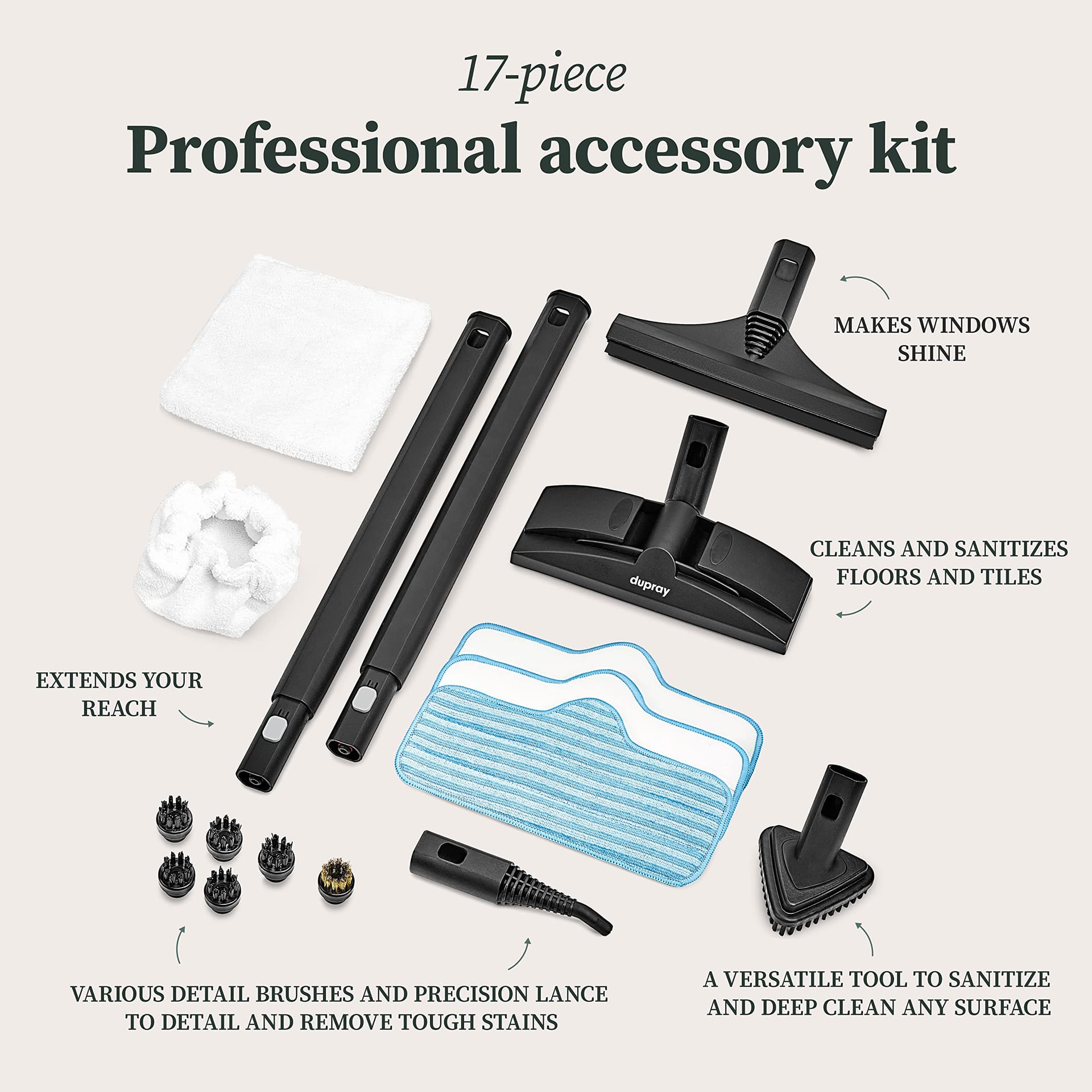 Dupray Neat Steam Cleaner - Powerful Multipurpose Portable Steamer for Floors, Cars, Tiles - Chemical Free Disinfection - Kills 99.99%* of Bacteria and Viruses - Review Image 2