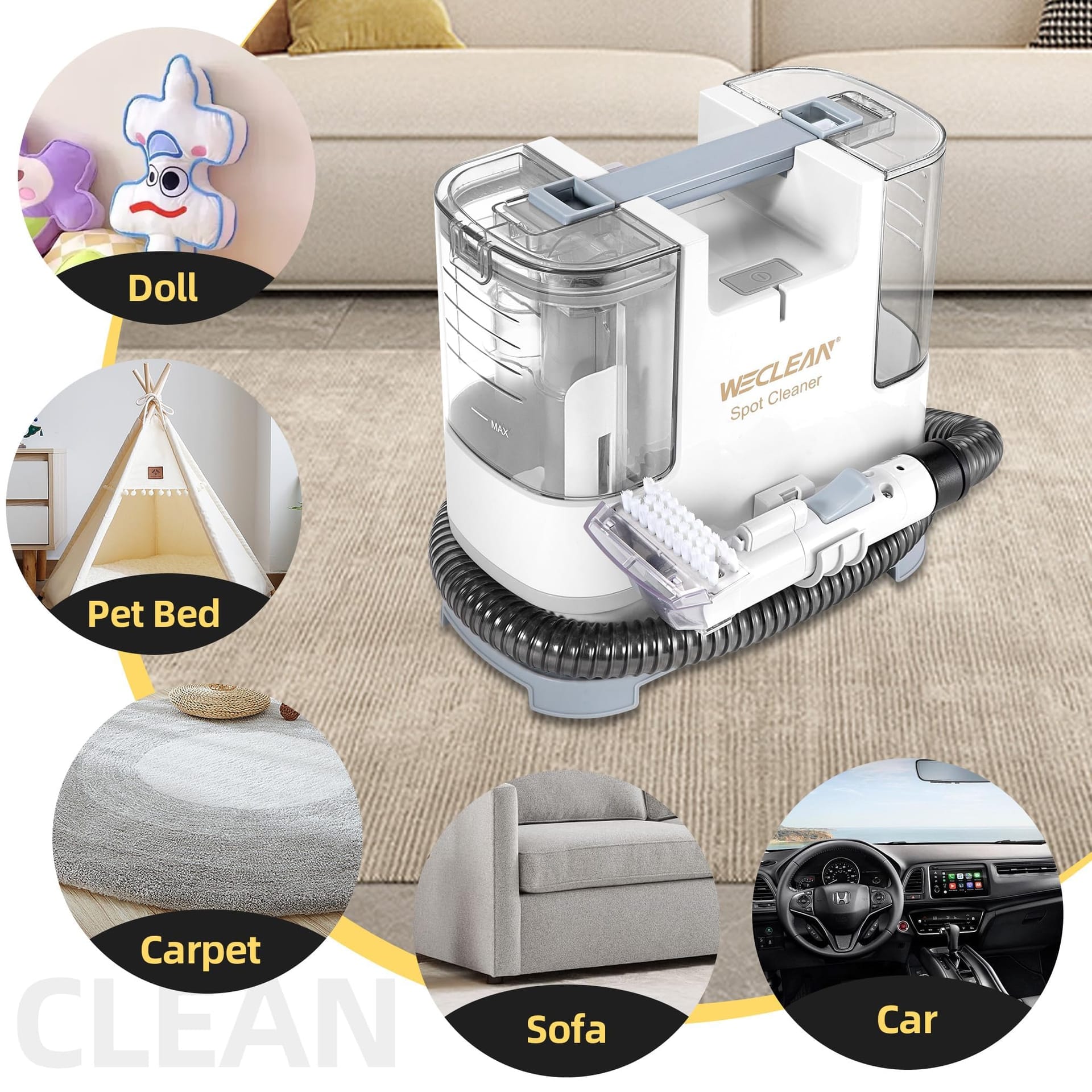 WECLEAN C1 Portable Upholstery and Carpet Cleaner with Powerful Suction - Review Image 4