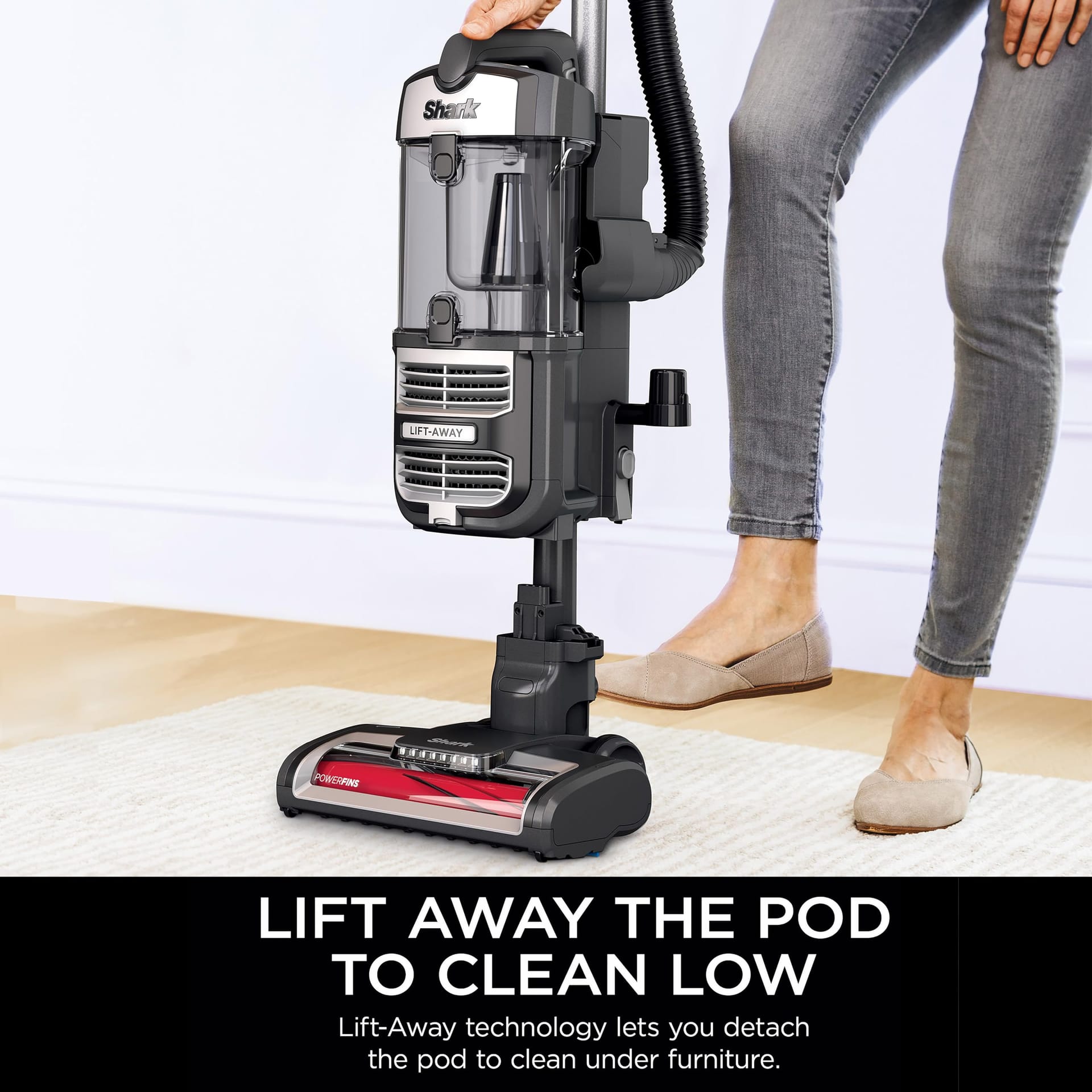 Renewed Shark UV730 Navigator Lift-Away Upright Vacuum with Powerfins Hairpro Brushroll, HEPA Filter, LED Headlights, Swivel Steering - Gray - Review Image 3