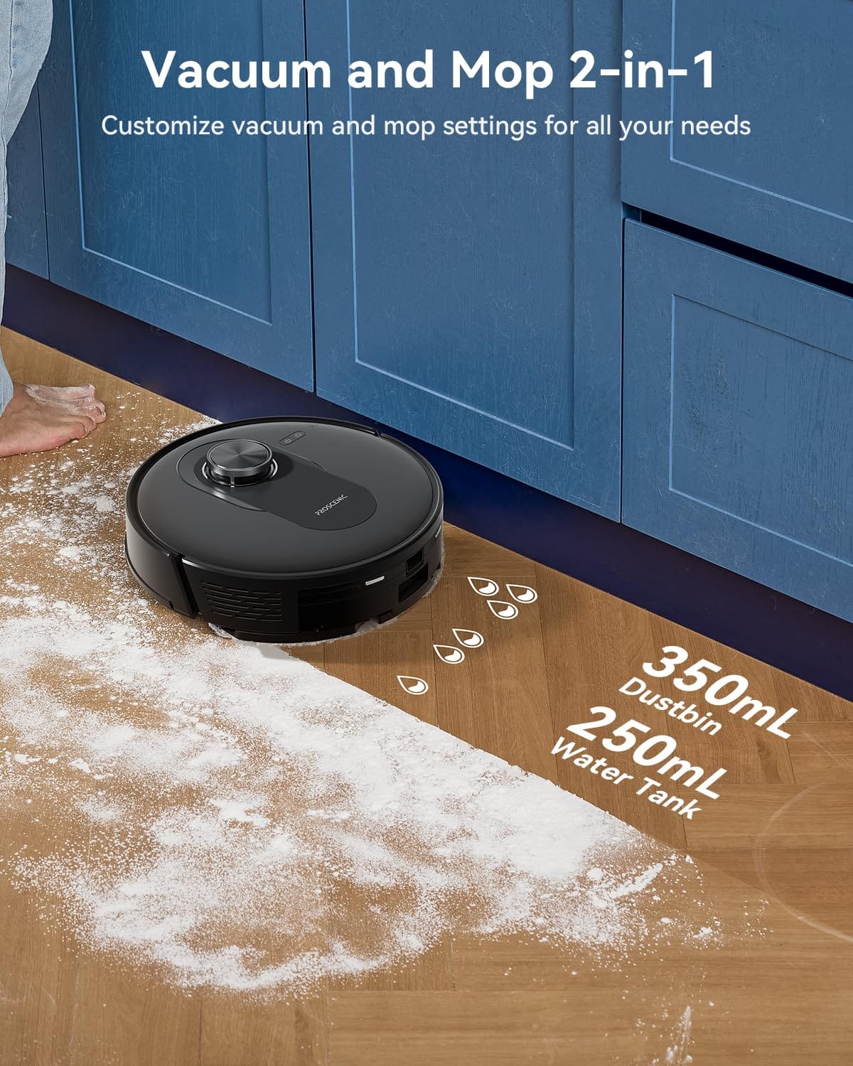 Proscenic Q8 Max Robot Vacuum and Mop with Self-Emptying System, Lidar Navigation, 4200 Pa Suction, 200 Min Runtime, Wifi App Control - Review Image 5