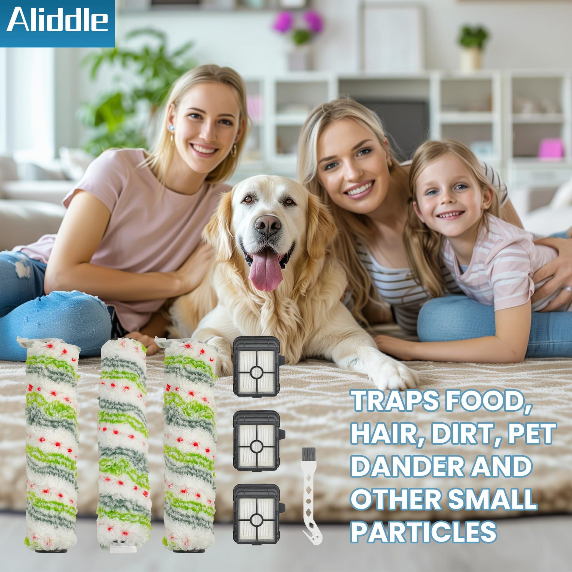 ** 3 Pack Multi-Surface Pet Brush Rolls and Vacuum Filters Compatible with Bissell Crosswave Max - Replacement Parts for Various Models, Including Hydrosteam Vacuums

**DESCRIPTION:** 
Enhance the performance of your Bissell Crosswave Max and HydroSteam vacuums with this 3 pack bundle of multi-surface pet brush rolls and vacuum filters. Compatible with models such as 2554, 2590, 2593, 2596, 35151, 3515, 35152, 3513, and 3518, these replacement parts ensure a seamless fit and optimal functionality.

Crafted from premium materials, the dual-action microfiber and nylon bristles of the 2788 brush rolls effectively mop floors and pick up debris, making them perfect for a variety of surfaces including hardwood, tile, marble, laminate, and linoleum. Paired with the advanced H12 efficiency of the 1866 vacuum filters, these parts are designed to capture even the smallest particles, maintaining a clean environment.

Not only are these replacement parts high-performing, but they are also easy to maintain. Simply wash them under running water and let them air dry before reusing. For optimal performance, it is recommended to replace the brush rolls and filters every 3-6 months.

This valuable package includes 3 brush rolls, 3 replacement filters, and 1 small cleaning brush, providing you with a year's worth of essential components for your Bissell vacuums. Keep your home clean and fresh with these reliable and durable replacement parts. - Review Image 5