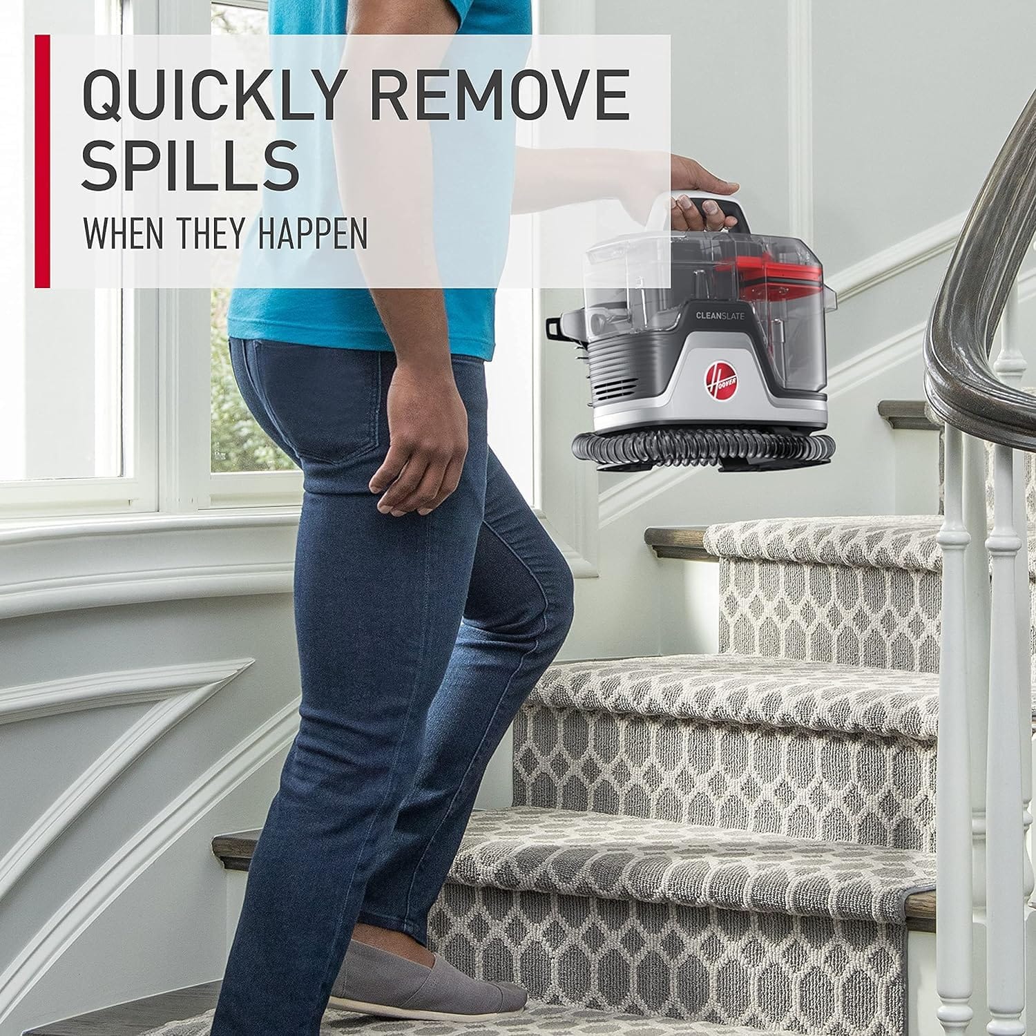 Hoover FH14000 CleanSlate Portable Carpet Cleaner - Certified Renewed for Powerful Suction and HEPA Filter - Review Image 5
