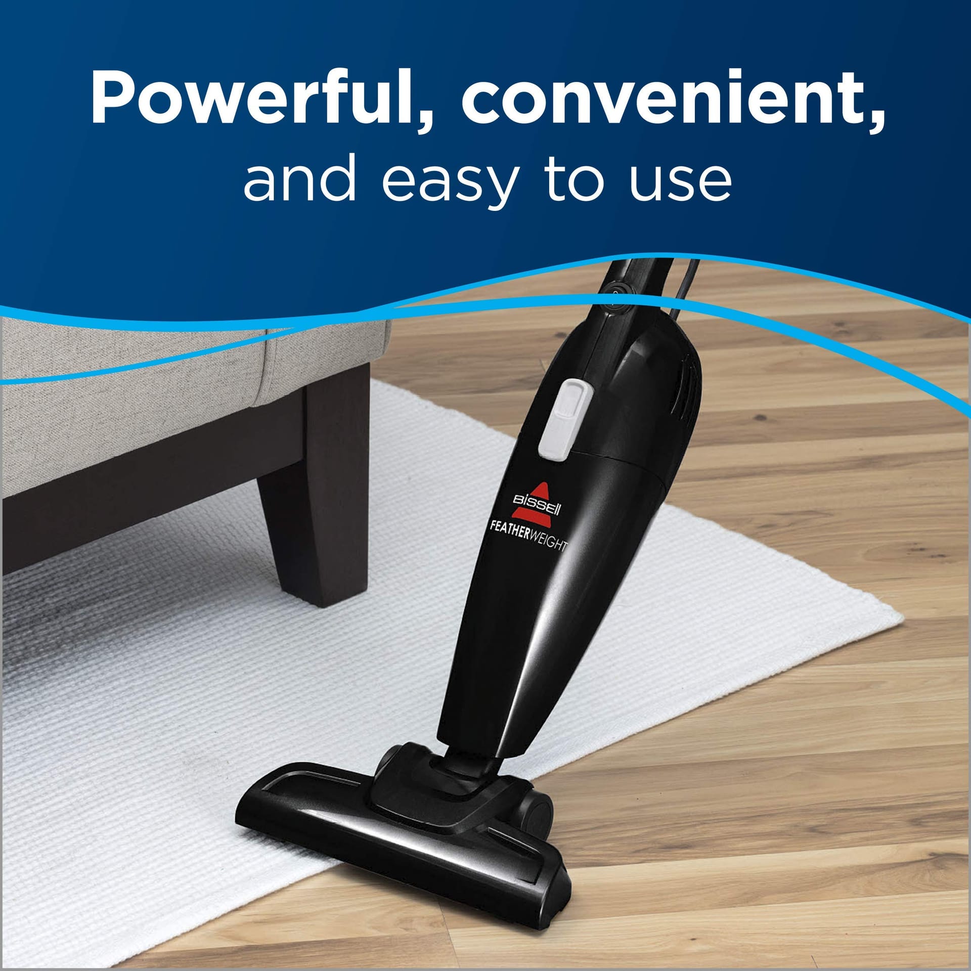 Lightweight Bagless Vacuum Cleaner with Crevice Tool - Bissell Featherweight Stick 2033M, Black - Review Image 2