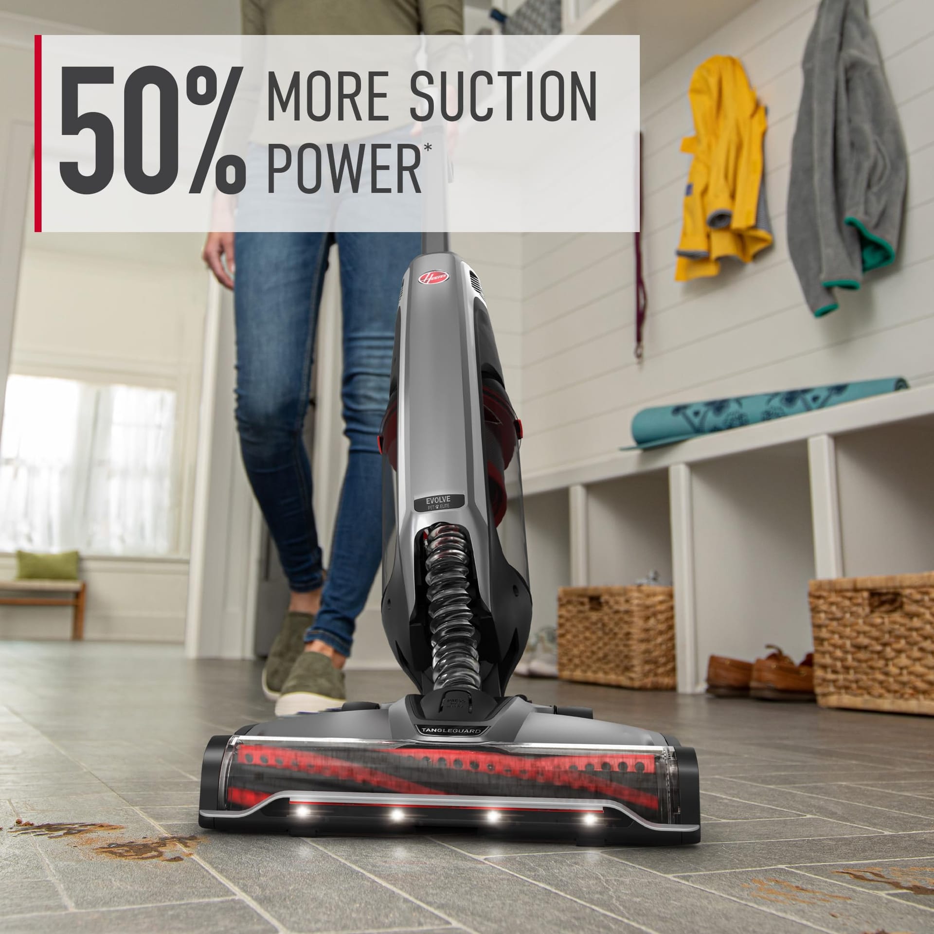 Hoover Onepwr Evolve Pet Elite Cordless Upright Vacuum Cleaner | Lightweight & Powerful Pet Hair Vacuum for Carpets & Hard Floors | Tangle Guard Brush Roll, Bh53801V, Black - Review Image 2