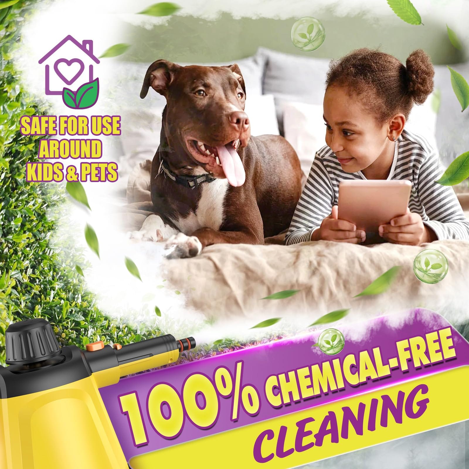 Eco-Friendly Multi-Surface Handheld Steam Cleaner with 10 Accessories - 13Oz Pressurized, On-Demand Cleaning Tool for Home, Dirt, Grease, Grout, Tile, Floor, Couch, and Car - Review Image 4