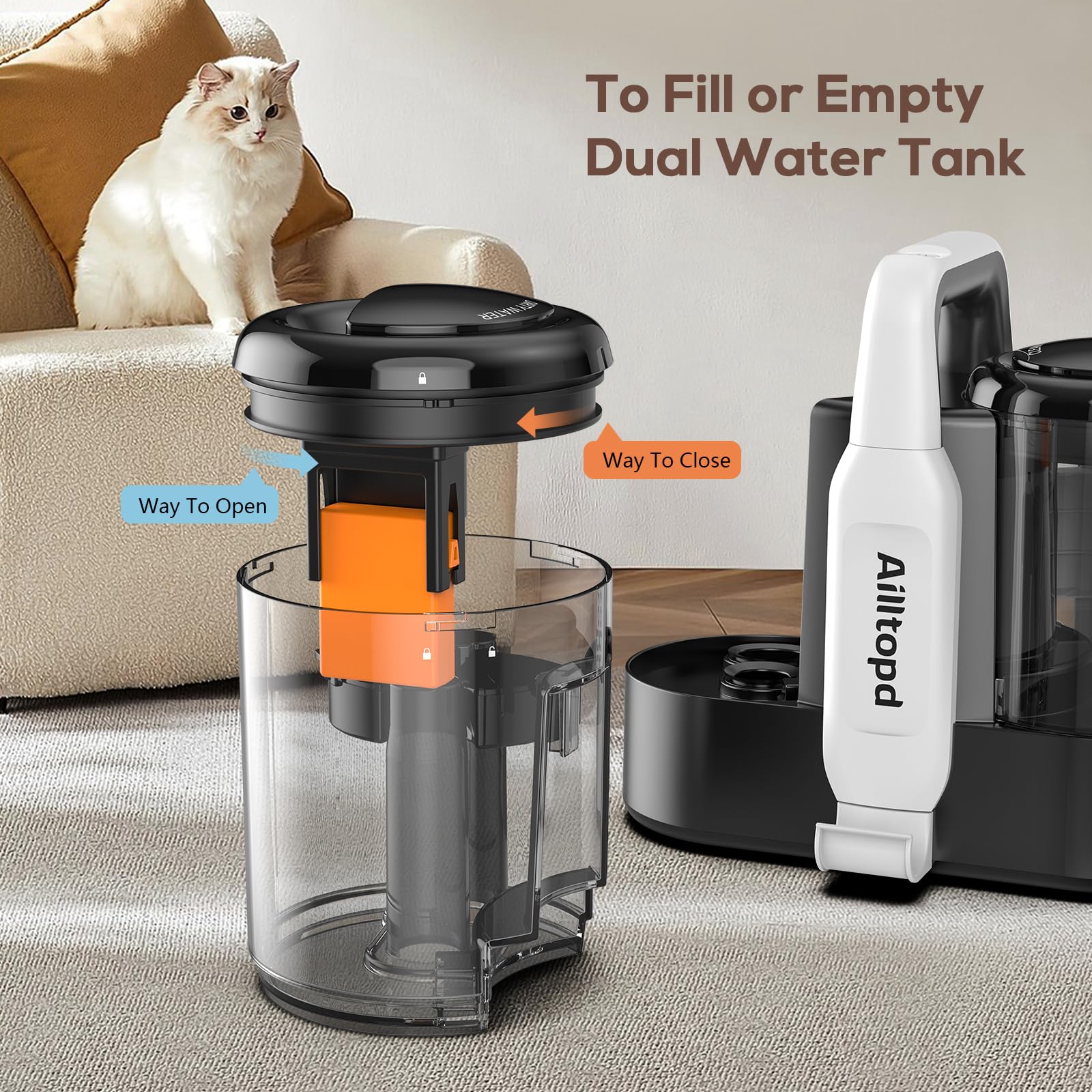 Ailltopd Portable Carpet & Upholstery Spot Cleaner with Powerful Suction and Dual Tanks - Review Image 4