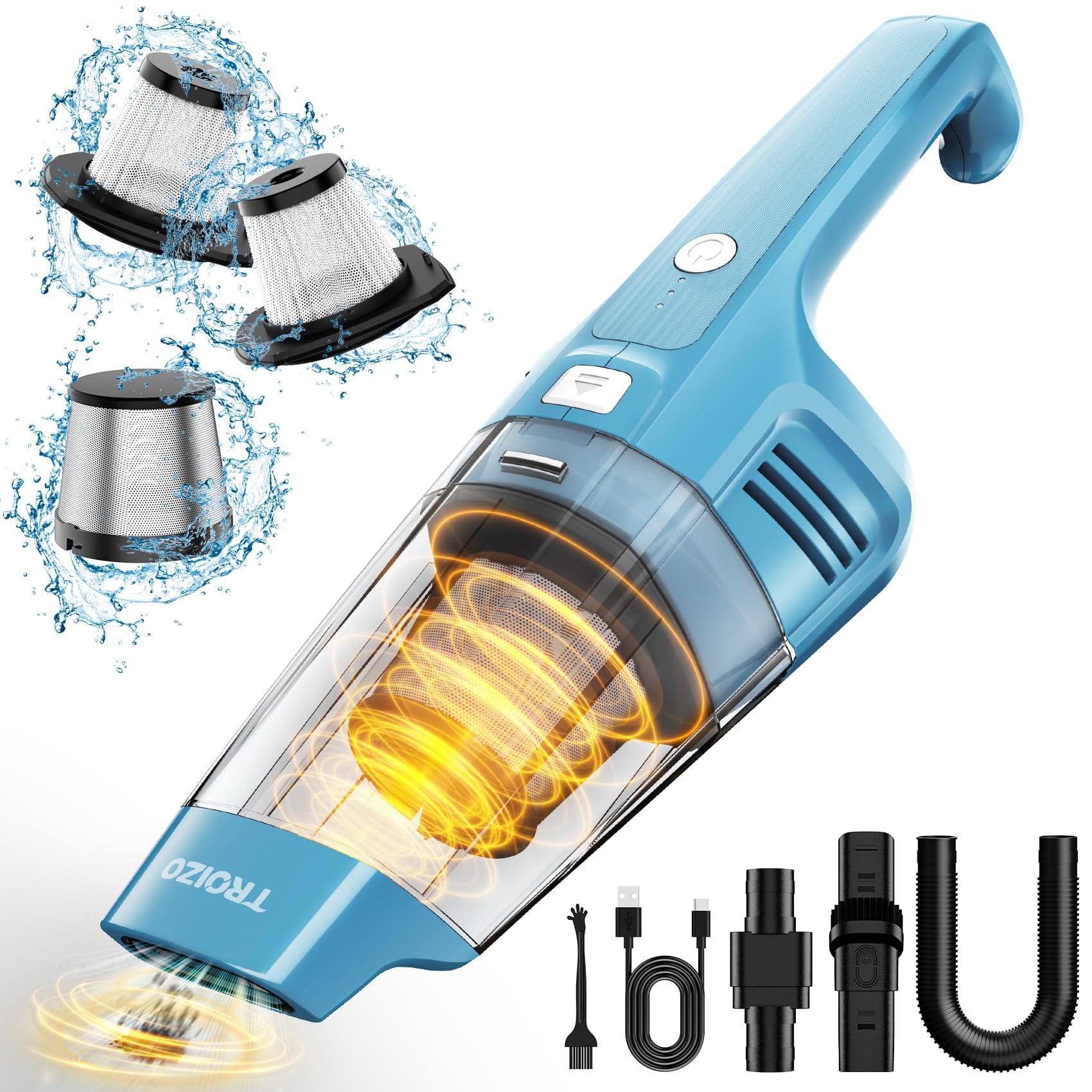 Cordless Handheld Vacuum Cleaner with 14500Pa Suction Power and Multi Accessories