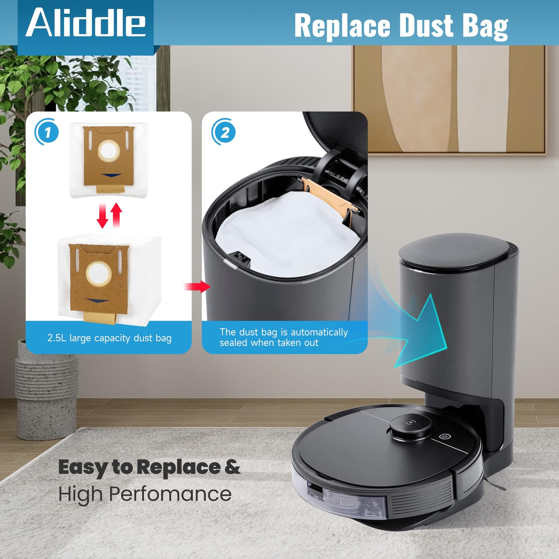 Pack of 10 T8 Dust Bags for Ecovacs Deebot Ozmo T8, T8+, T8 Aivi, N8 Pro Plus, N8 Pro, Dx93, Ddx96 - Compatible with Yeedi K781+, 2.5L Auto-Empty Station - Review Image 5