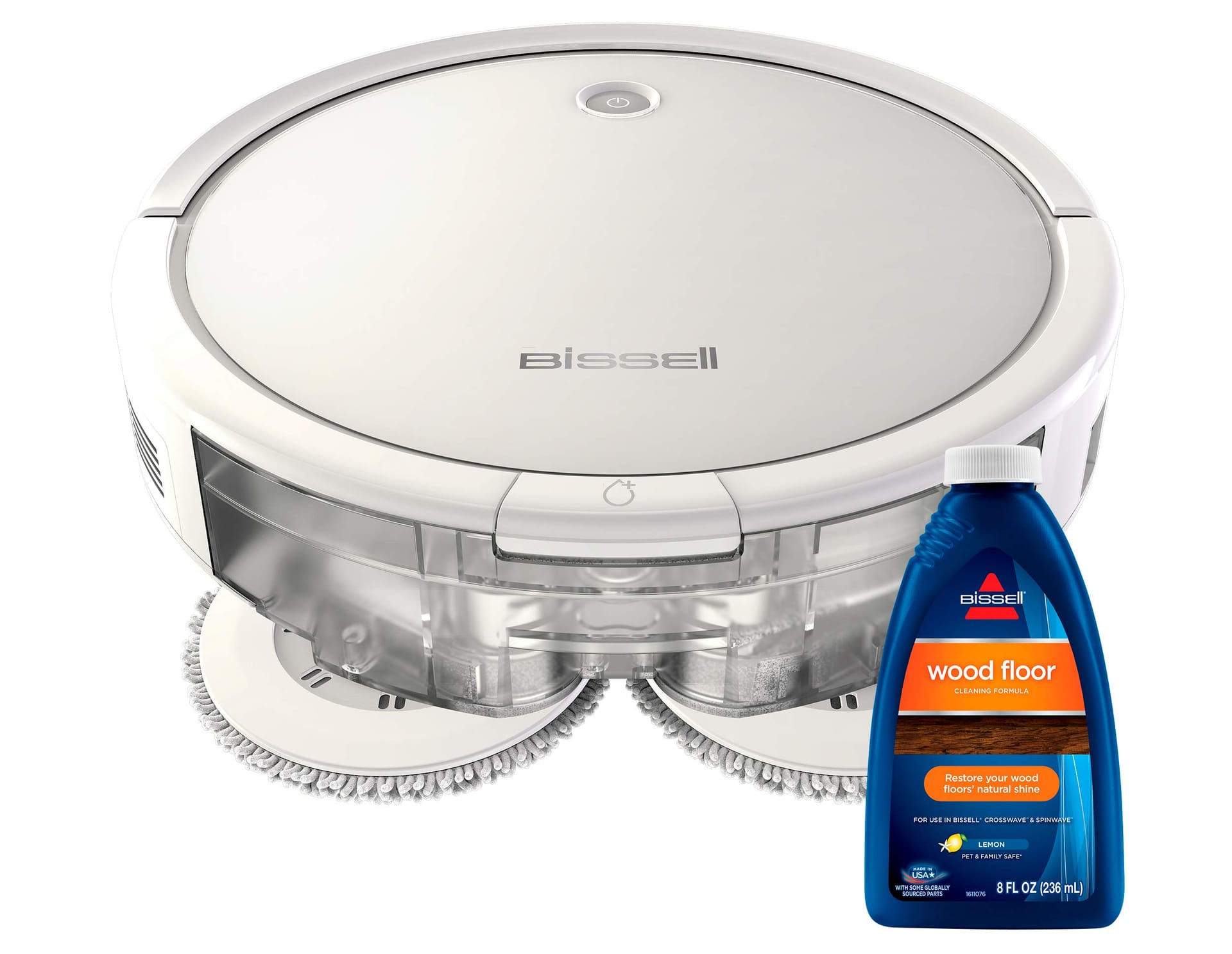 Bissell Spinwave Hard Floor Expert Pet Robot Vacuum, 2-in-1 Wet Mop and Dry Cleaner with Wifi Connectivity, 3115
