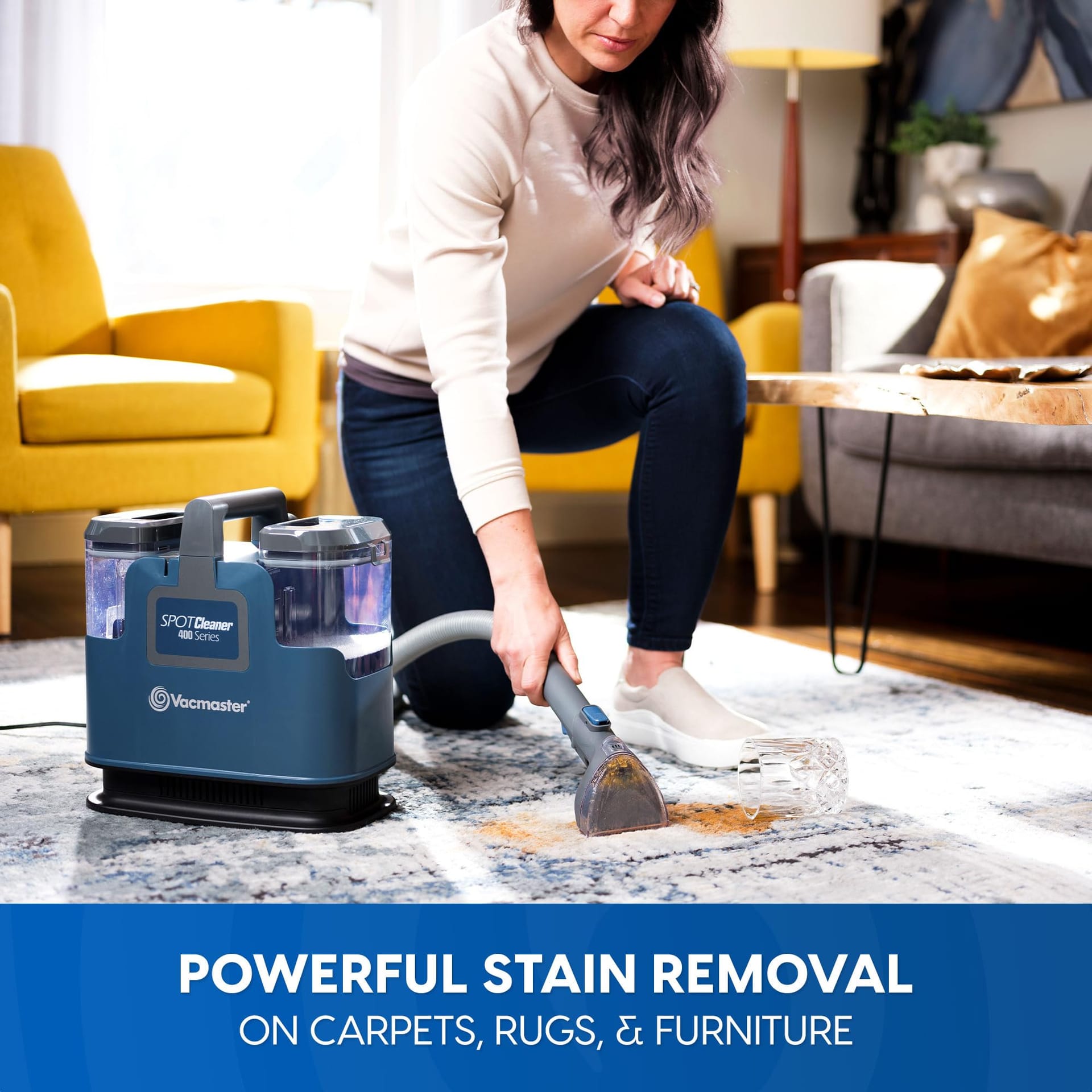 Vacmaster SCB301 400 Series Portable Upholstery Spot Cleaner with 15Kpa Power Suction for Pets, Area Rugs, and Couches - Blue - Review Image 2