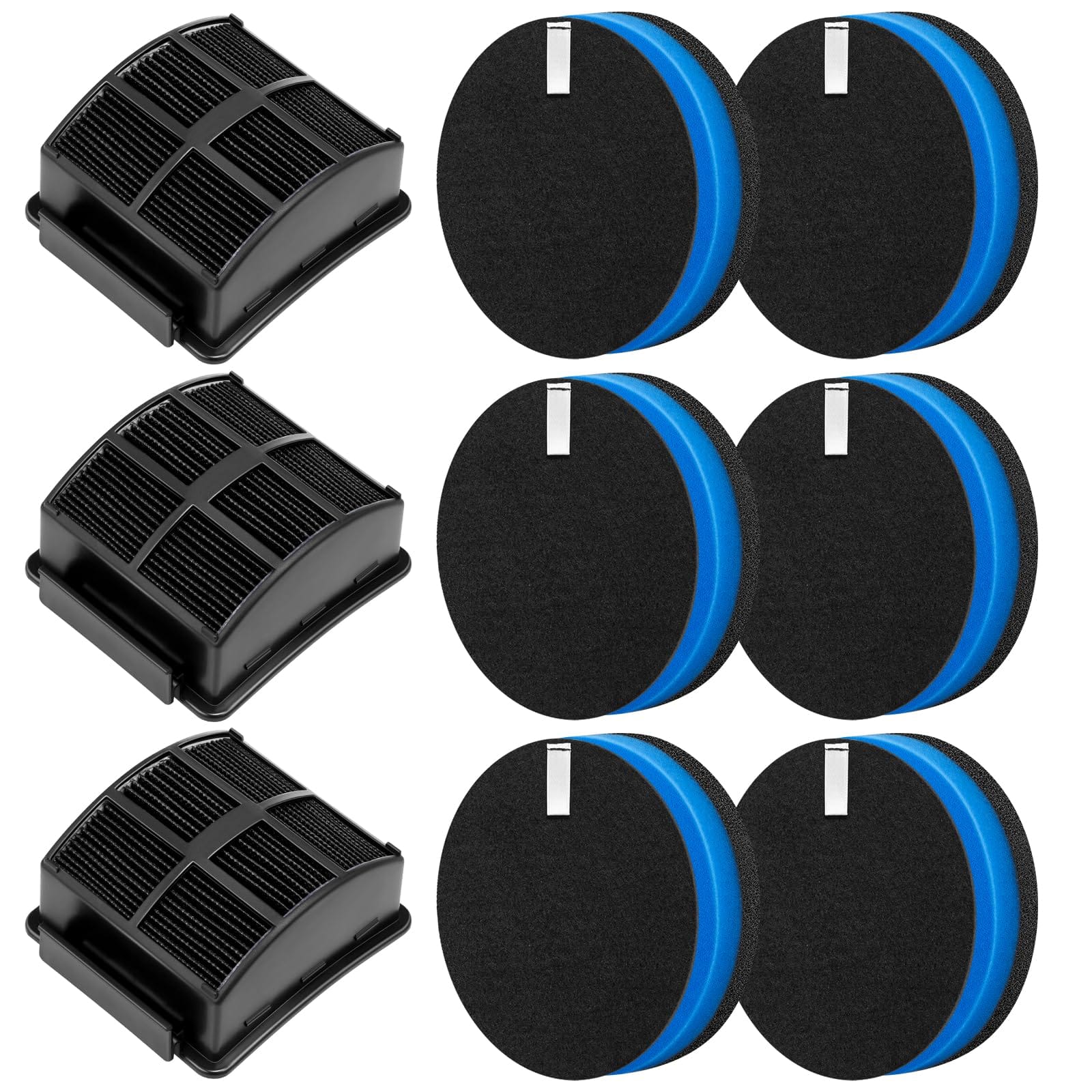 Isinlive HEPA Filter Replacement Kit Compatible with Bissell 2998 Multiclean Lift-Off Pet Vacuum, Part 1625641 (3+6 Pack)