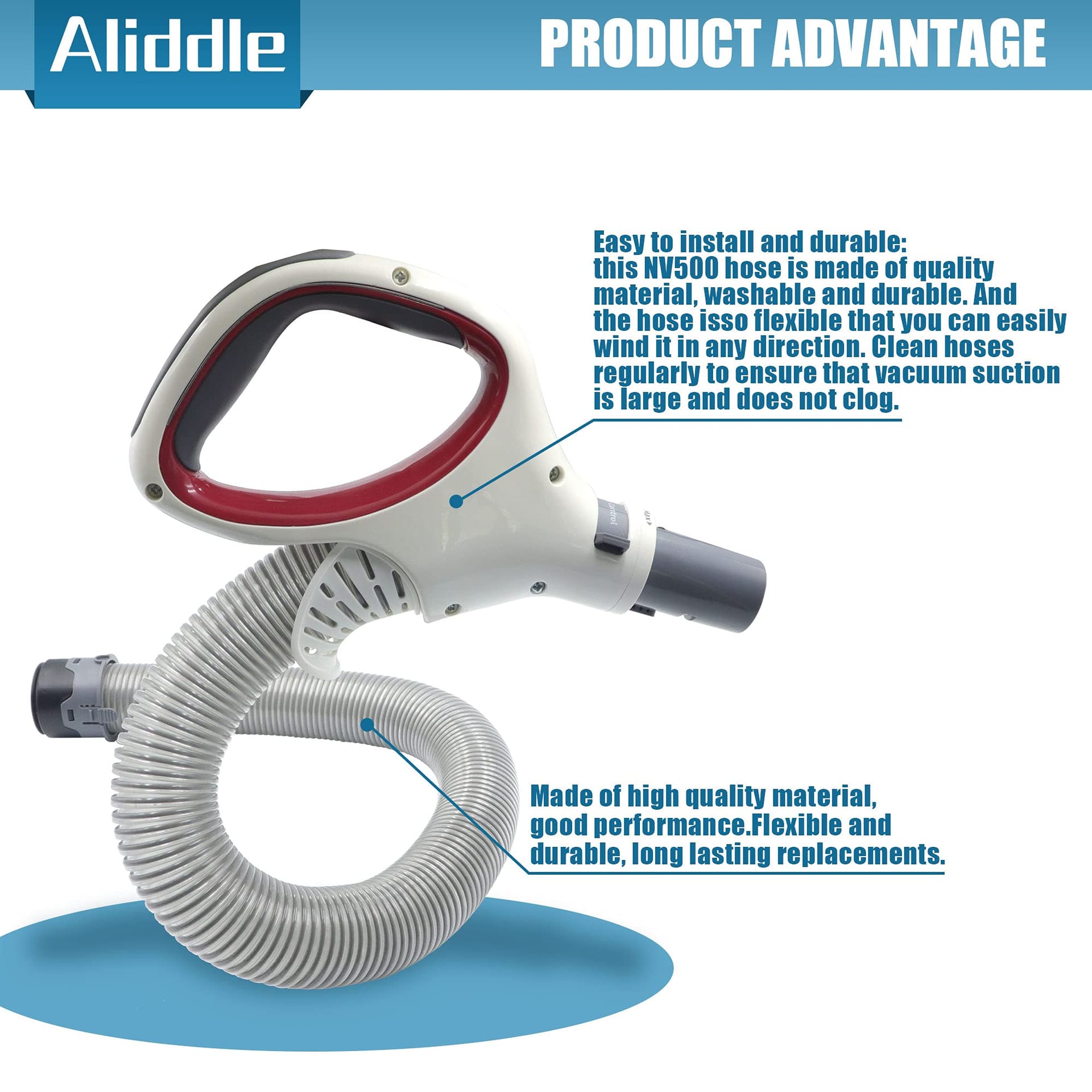 Upgraded Replacement Shark Rotator Professional Lift-Away Hose Handle - Compatible with Models NV500 NV501 NV501C NV502 NV505 NV510 NV520 NV520Q NV520QR NV520QPR UV560 (Red) - Review Image 4