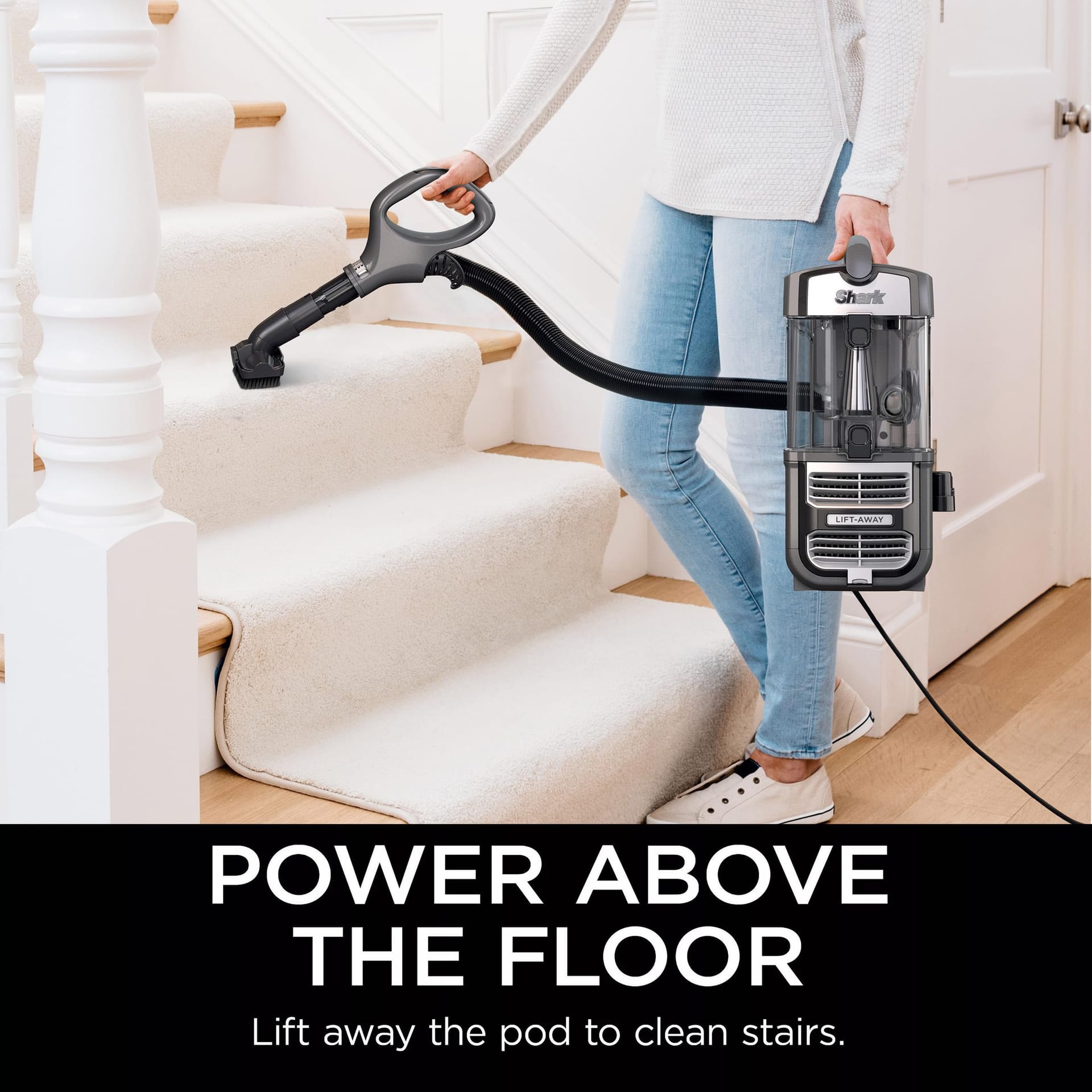 Renewed Shark UV730 Navigator Lift-Away Upright Vacuum with Powerfins Hairpro Brushroll, HEPA Filter, LED Headlights, Swivel Steering - Gray - Review Image 4
