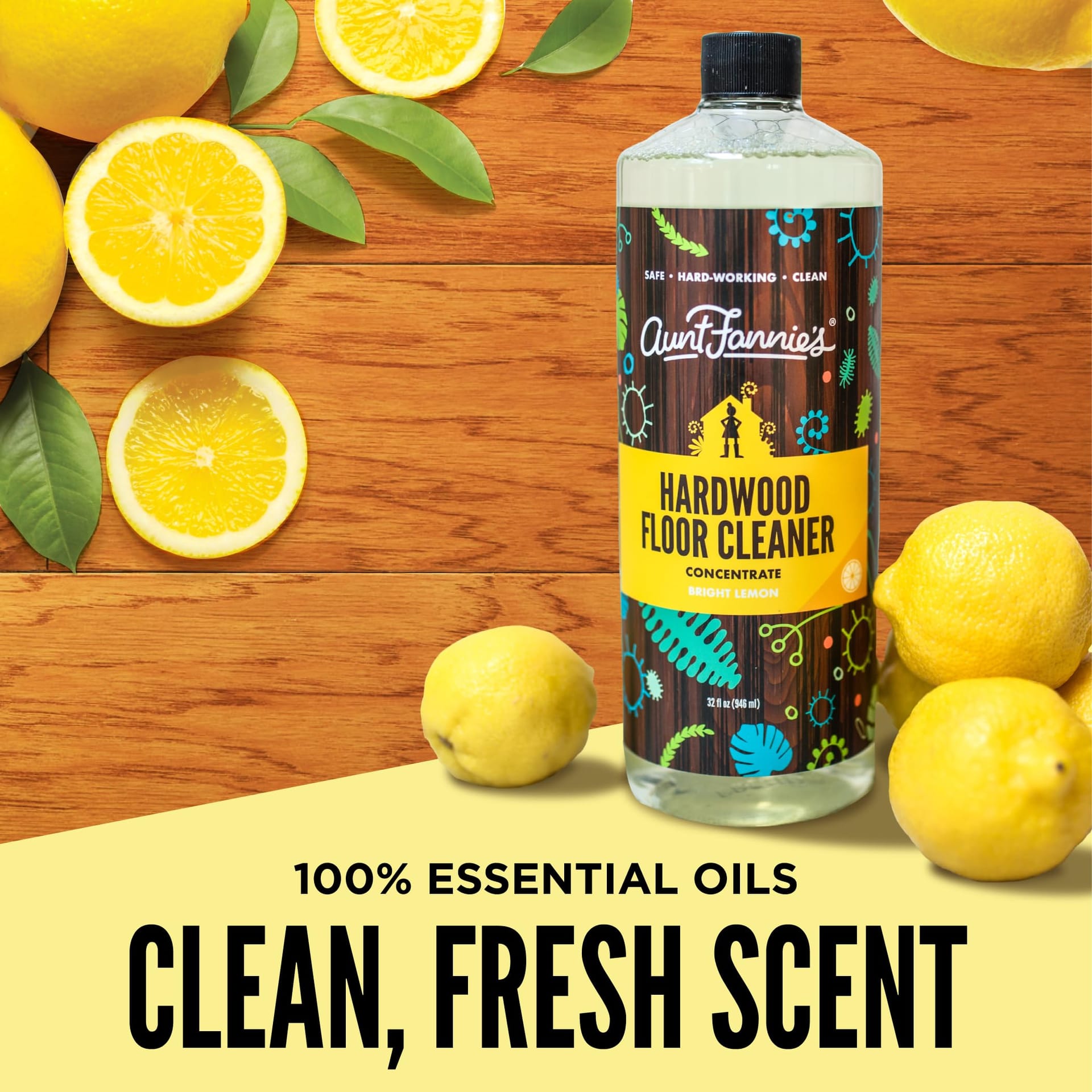 Concentrated Plant-Based Hardwood Floor Cleaner - Lemon Scent, 32 Oz (Pack of 3) - Review Image 4