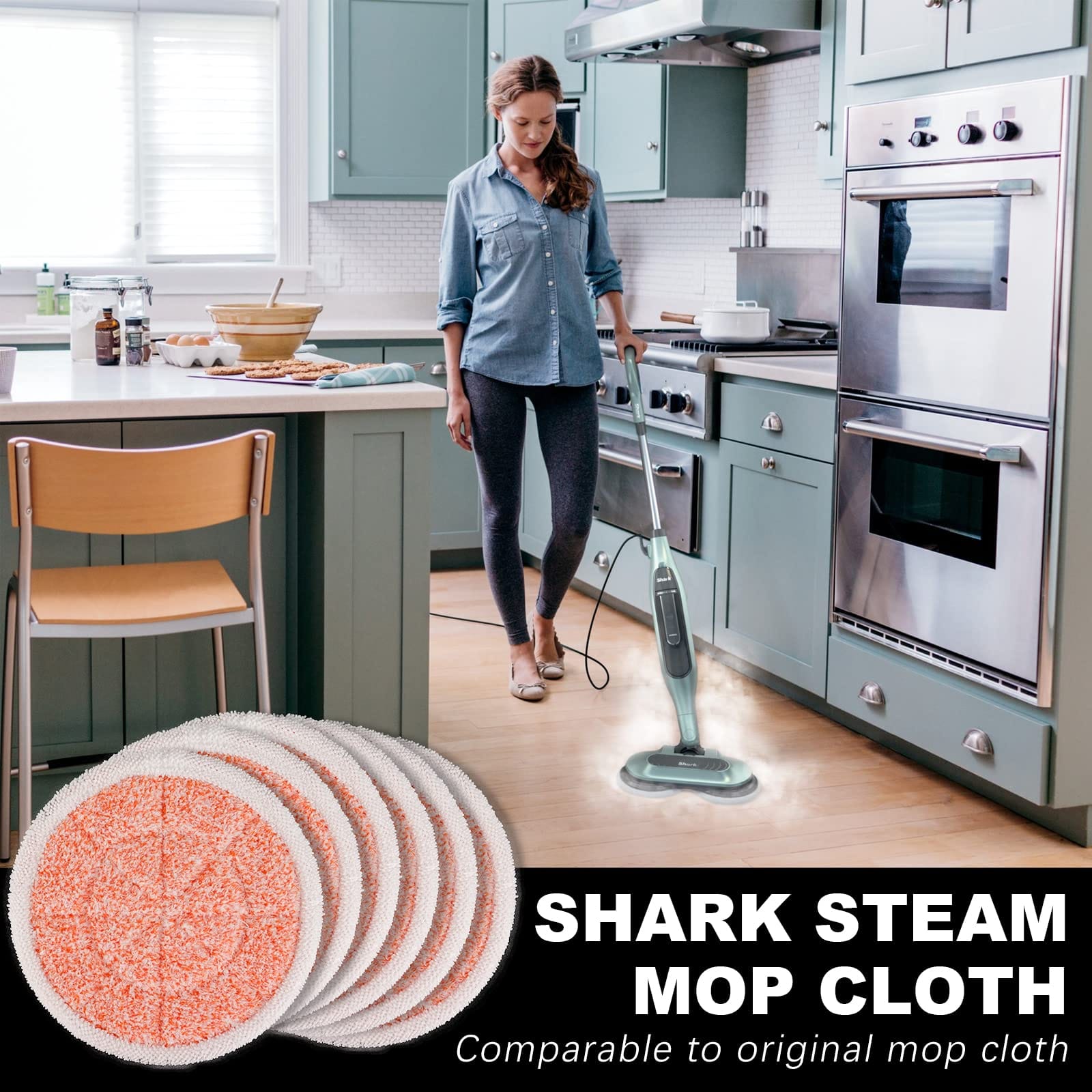 Shark S7000 Series Steam Mop Replacement Pads - 6 Pack Reusable Mop Head Refill - Review Image 3