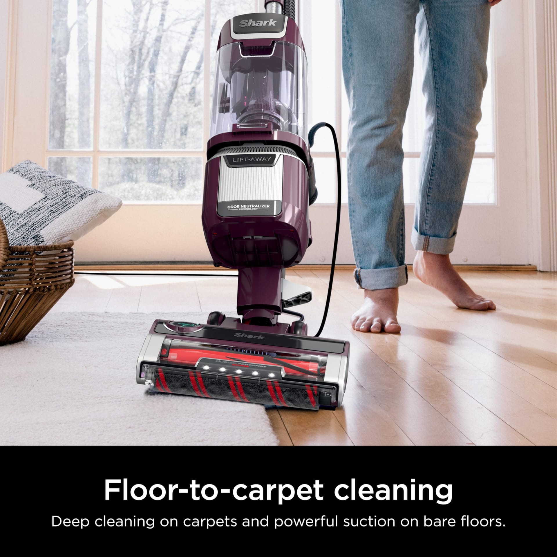 Lightweight Shark LA702 Rotator Pet Lift-Away Adv Upright Vacuum with Duoclean Powerfins Hairpro & Odor Neutralizer Technology, Wine Purple, HEPA Filter - Review Image 4