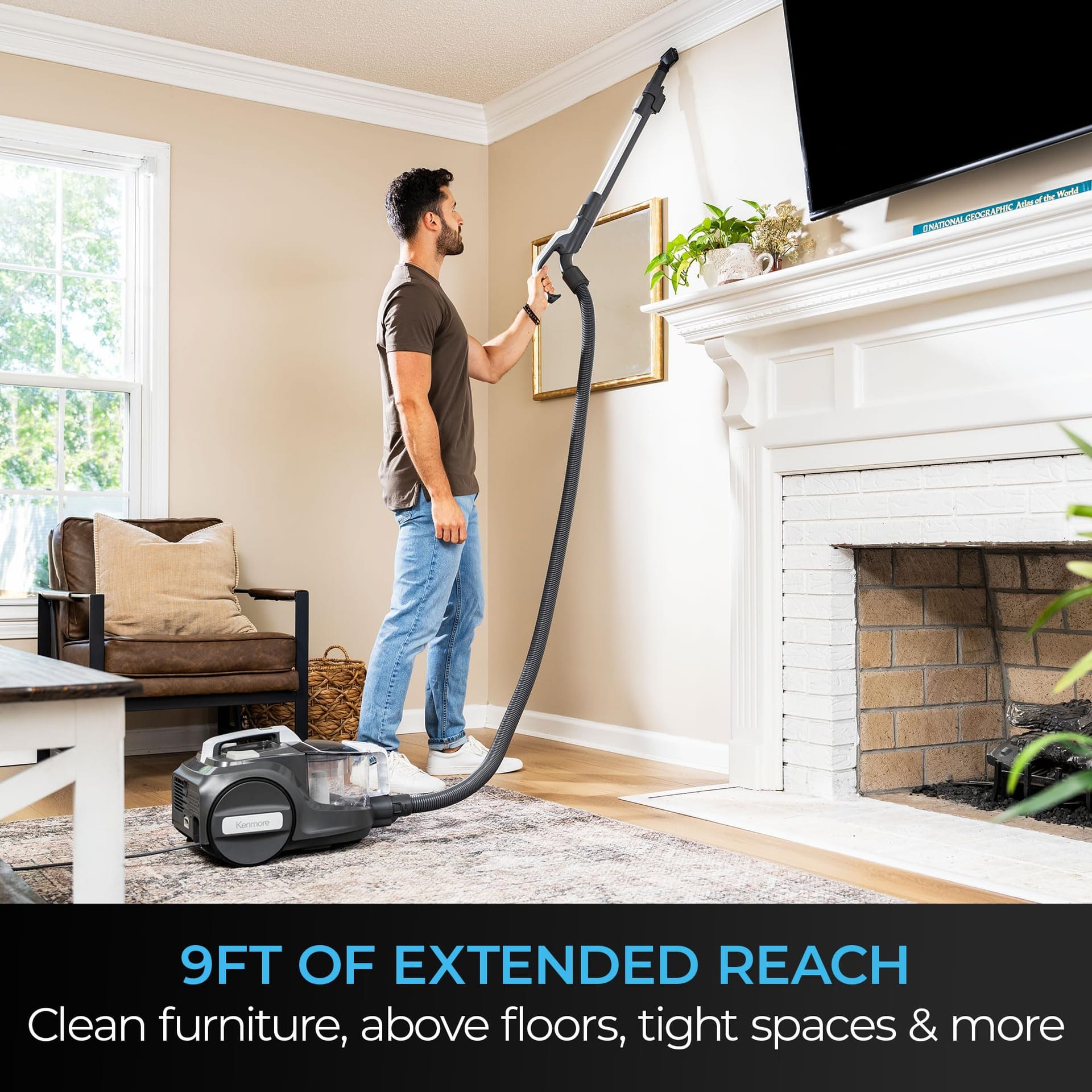 Budget-Friendly Kenmore 500 Series Bagless Canister Vacuum with Hair Eliminator Brushroll, Cyclonic Technology, HEPA Filtration, 24' Auto Cord Rewind, White - Review Image 5