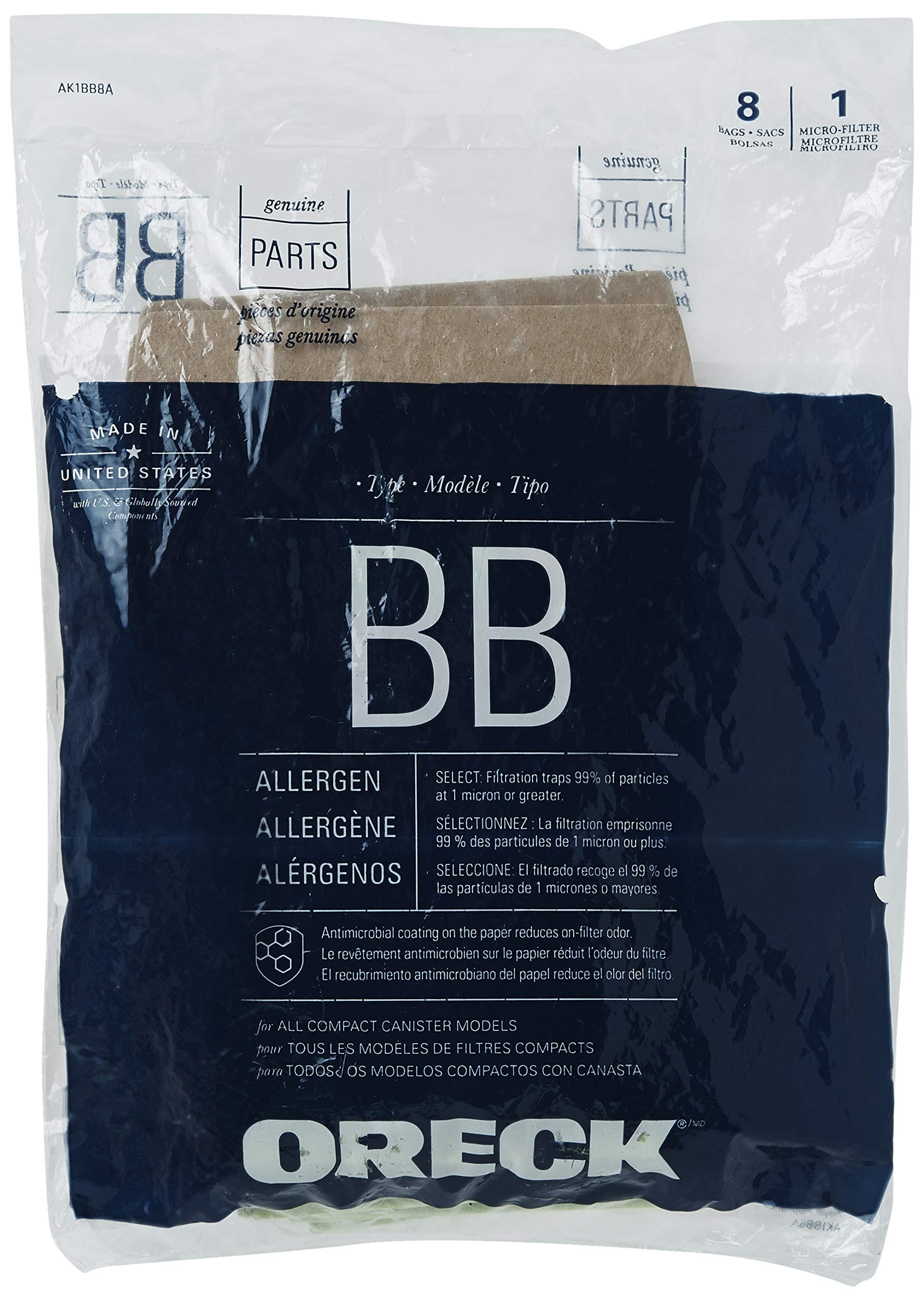 Oreck Genuine Buster B Canister Vacuum Paper Bags, 8-Pack AK1BB8A Green - Compatible with Oreck BB900-DGR - Review Image 4