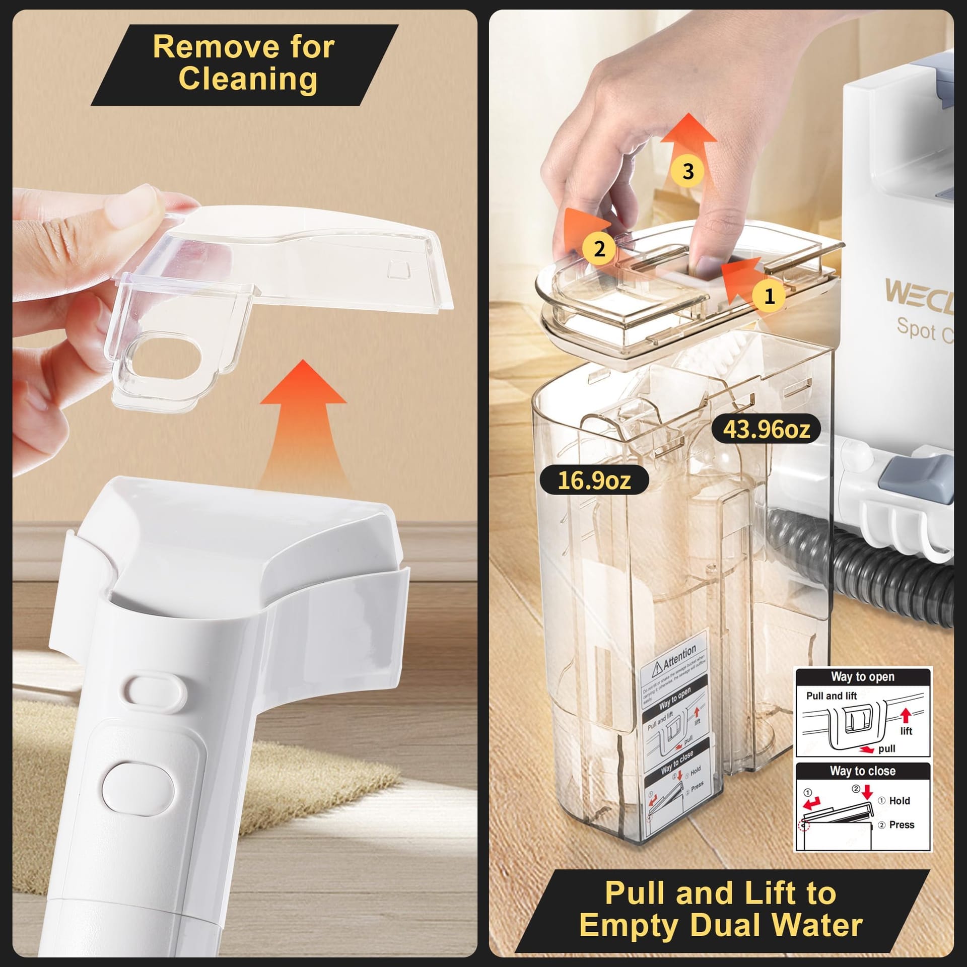 WECLEAN C1 Portable Upholstery and Carpet Cleaner with Powerful Suction - Review Image 5