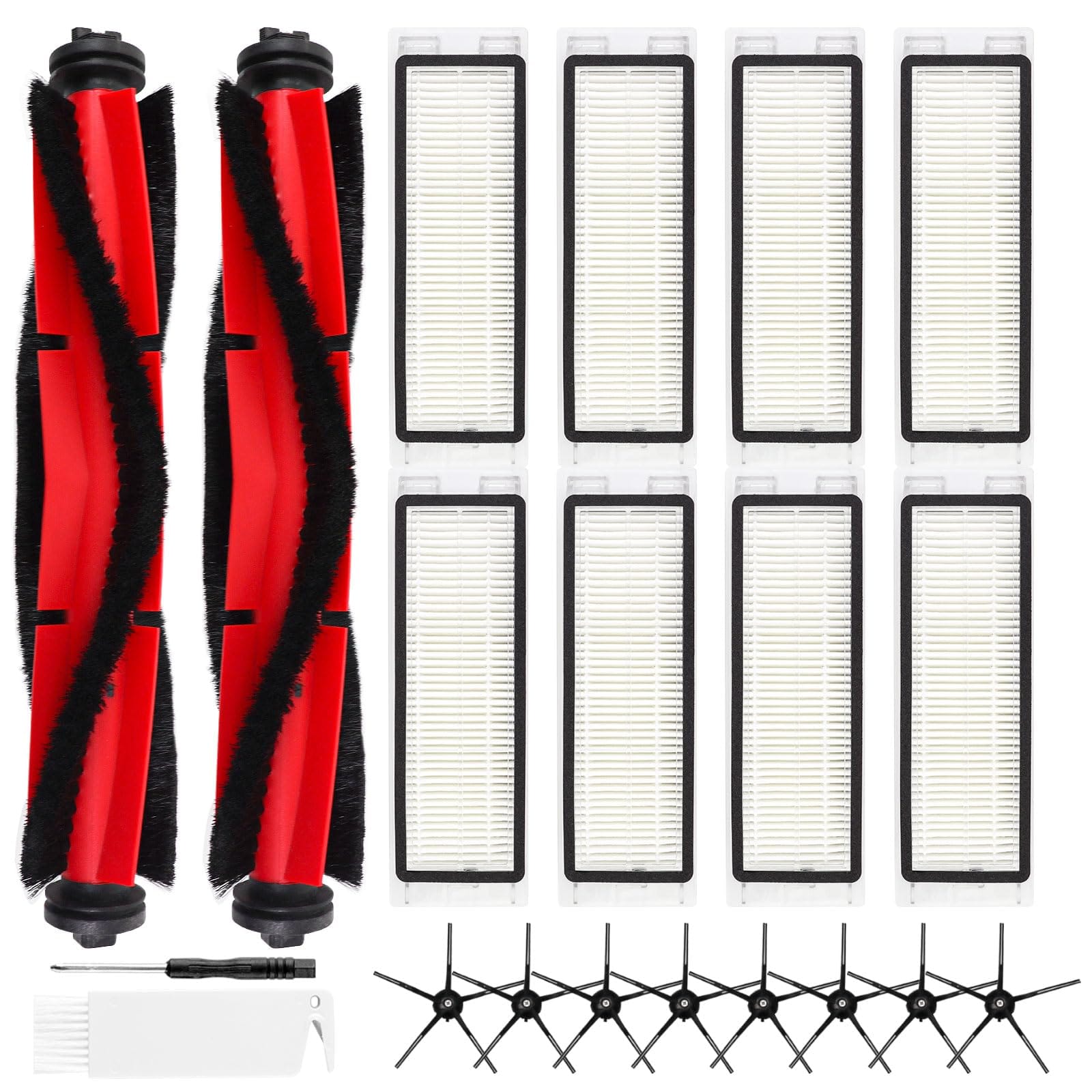 Replacement Accessories Kit for Roborock Q5 / Q5+ Plus Robot Vacuum - 20Pcs Main Brushes, Hepa Filters, Side Brushes, Cleaning Tool, Screwdriver
